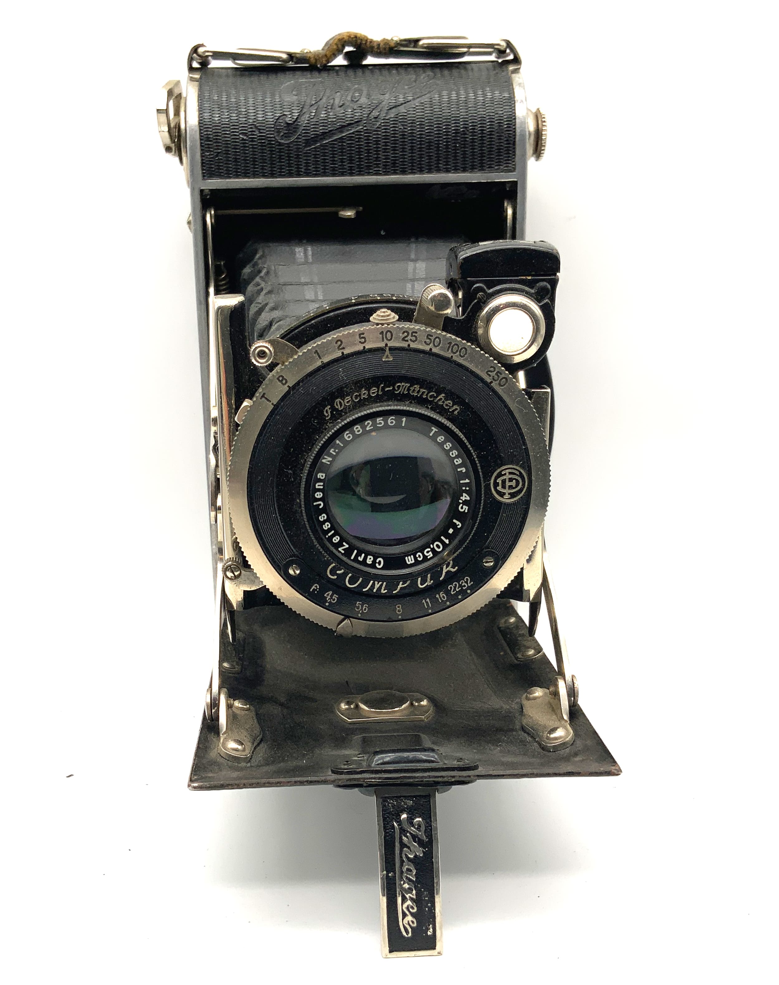 Ihagee Klappkamera mit Carl Zeiss Tessar 10,5cm 1:4,5 6x9 Compur Analogkamera