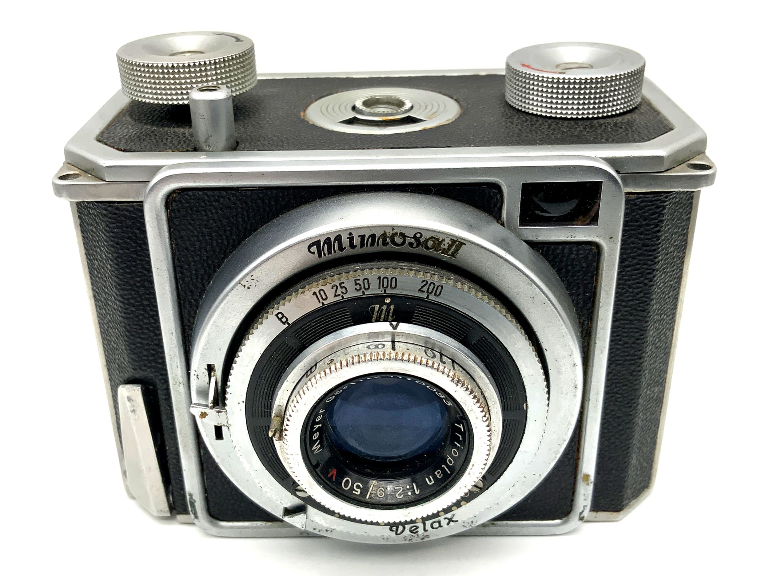 Mimosa II Sucherkamera mit Meyer Optik Görlitz Trioplan 50mm 1:2.9 red V