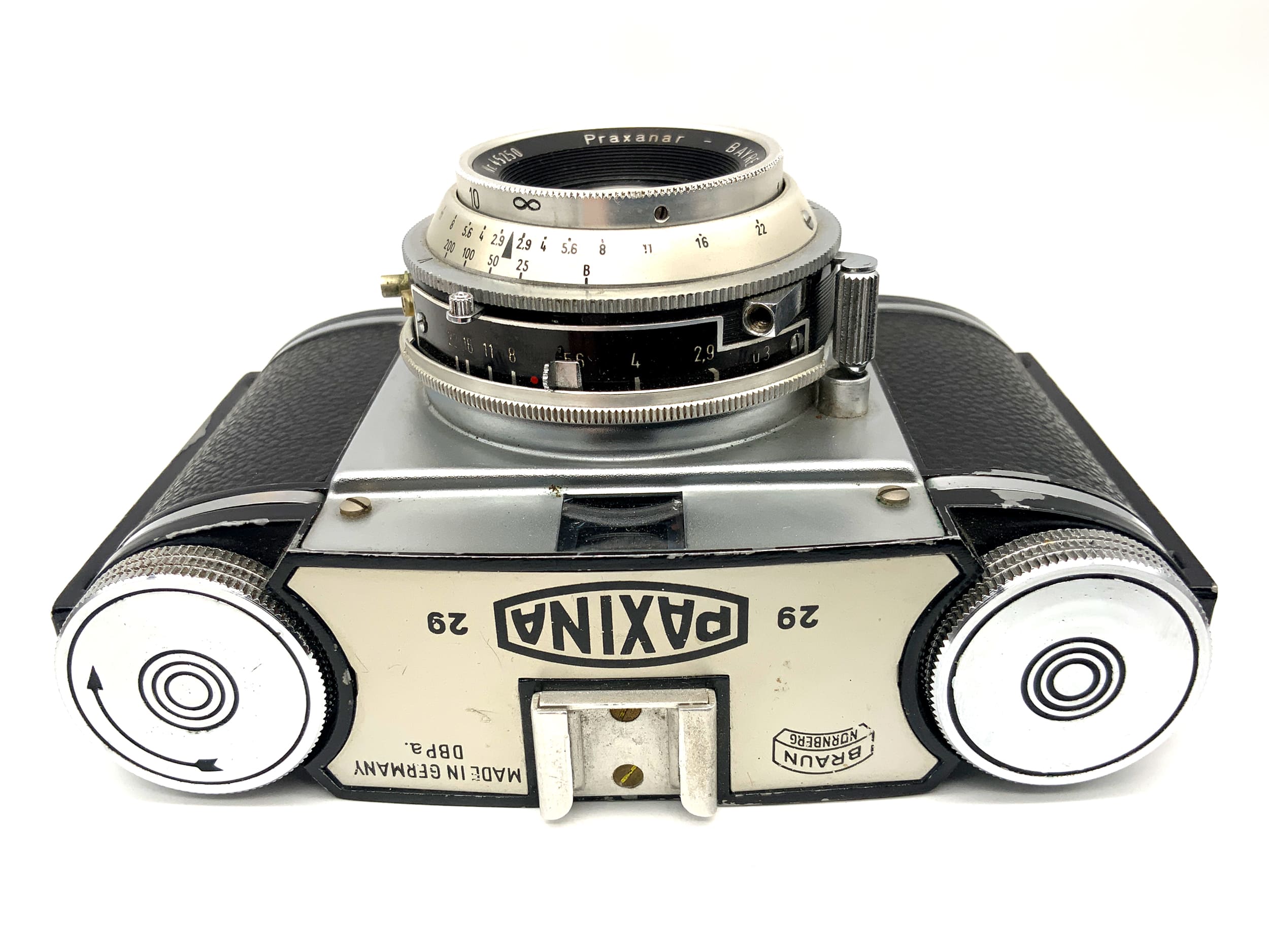 Braun Paxina Sucherkamera mit Bayreuth Paxanar 75mm 1:2.9 Analogkamera