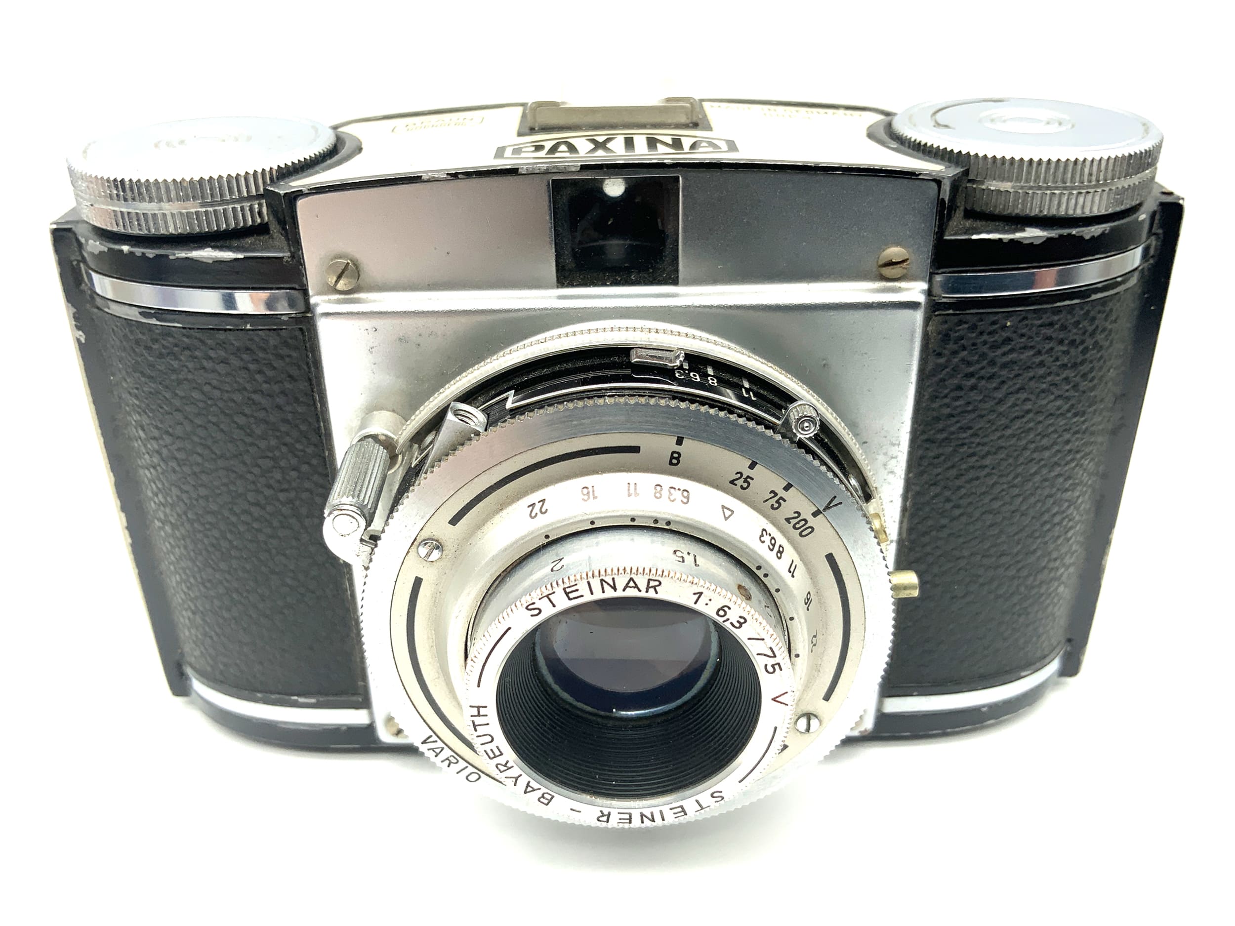 Braun Paxina Sucherkamera mit Steiner Steinar 75mm 1:6.3 Analogkamera