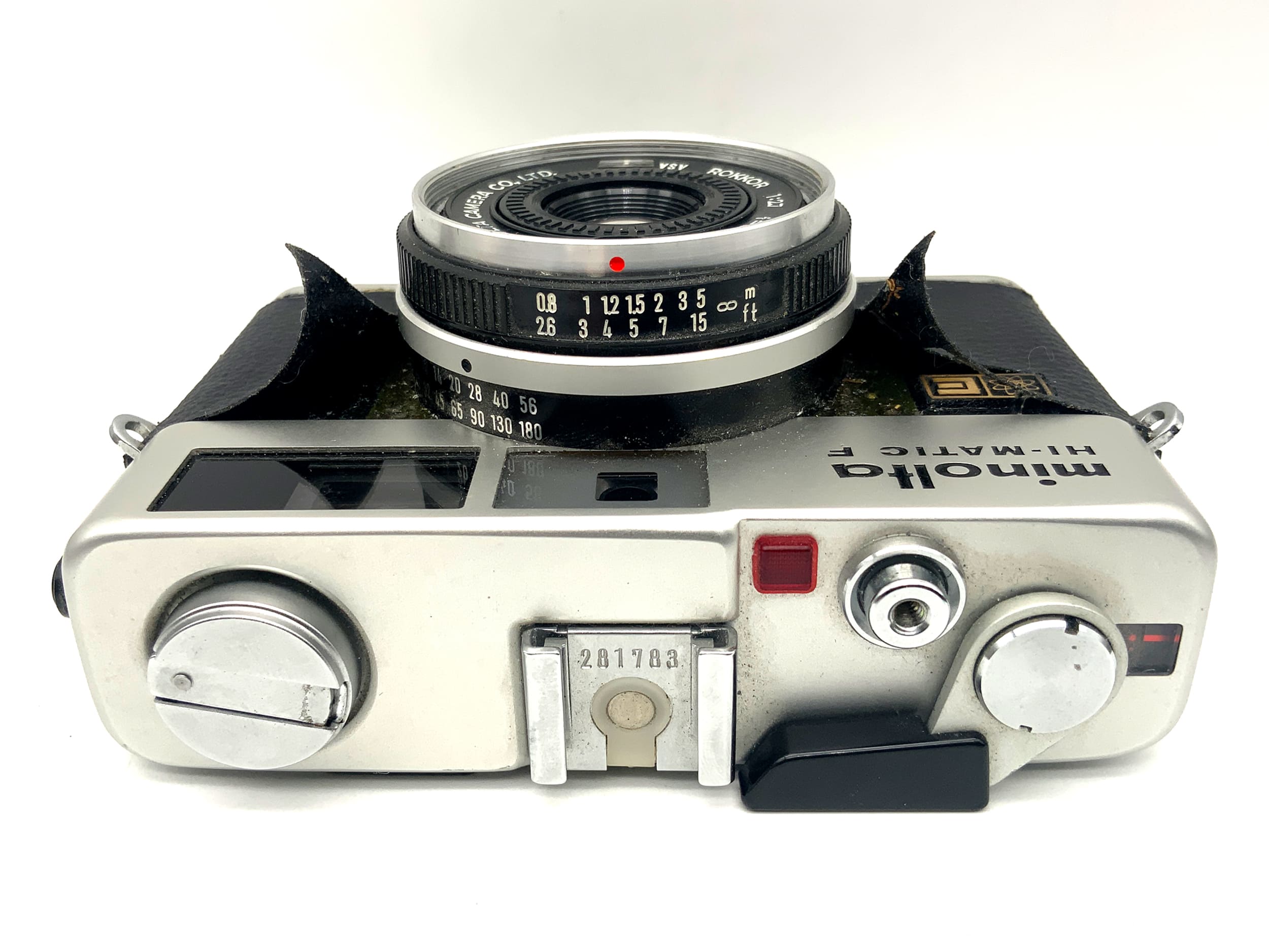 Minolta HI-Matic F Messsucherkamera mit Rokkor 38mm 1:2,7 Analogkamera