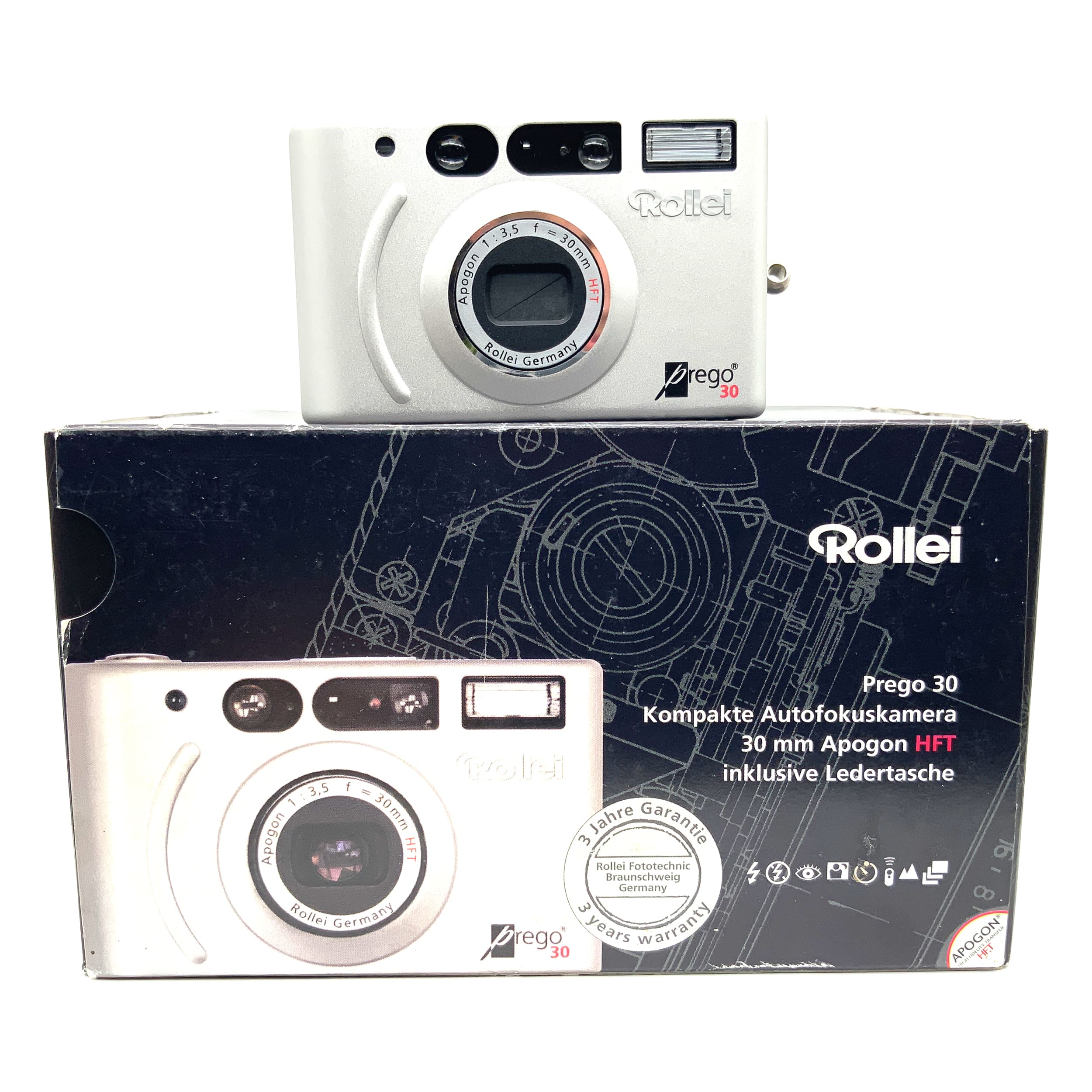 Rollei Prego 30 Point&Shoot mit Apogon 1:3,5 f=30mm HFT in OVP Analogkamera