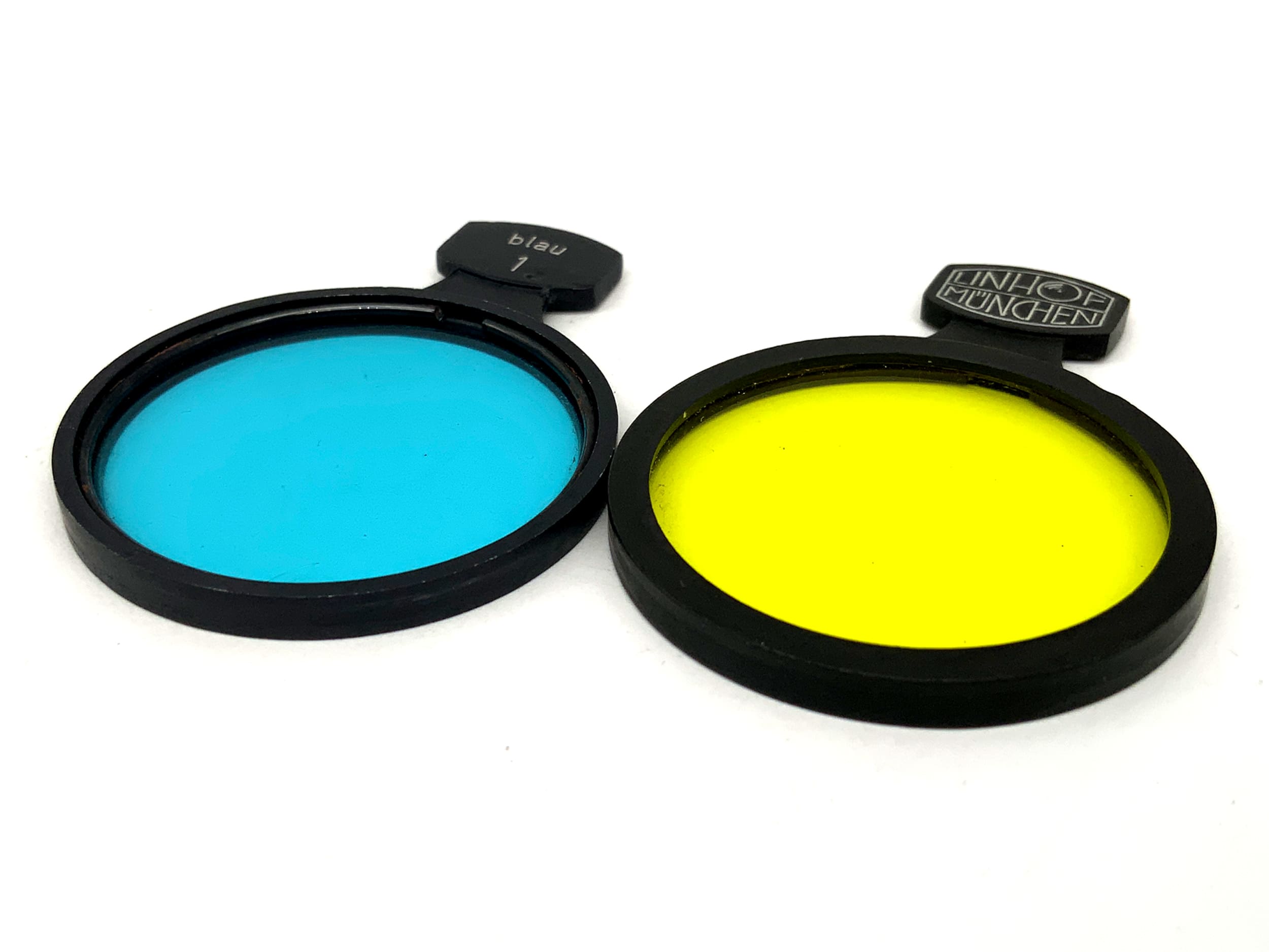 Linhof München Farbfilter blau/blue 1 gelb/yellow 1 Filter Einsteckfilter