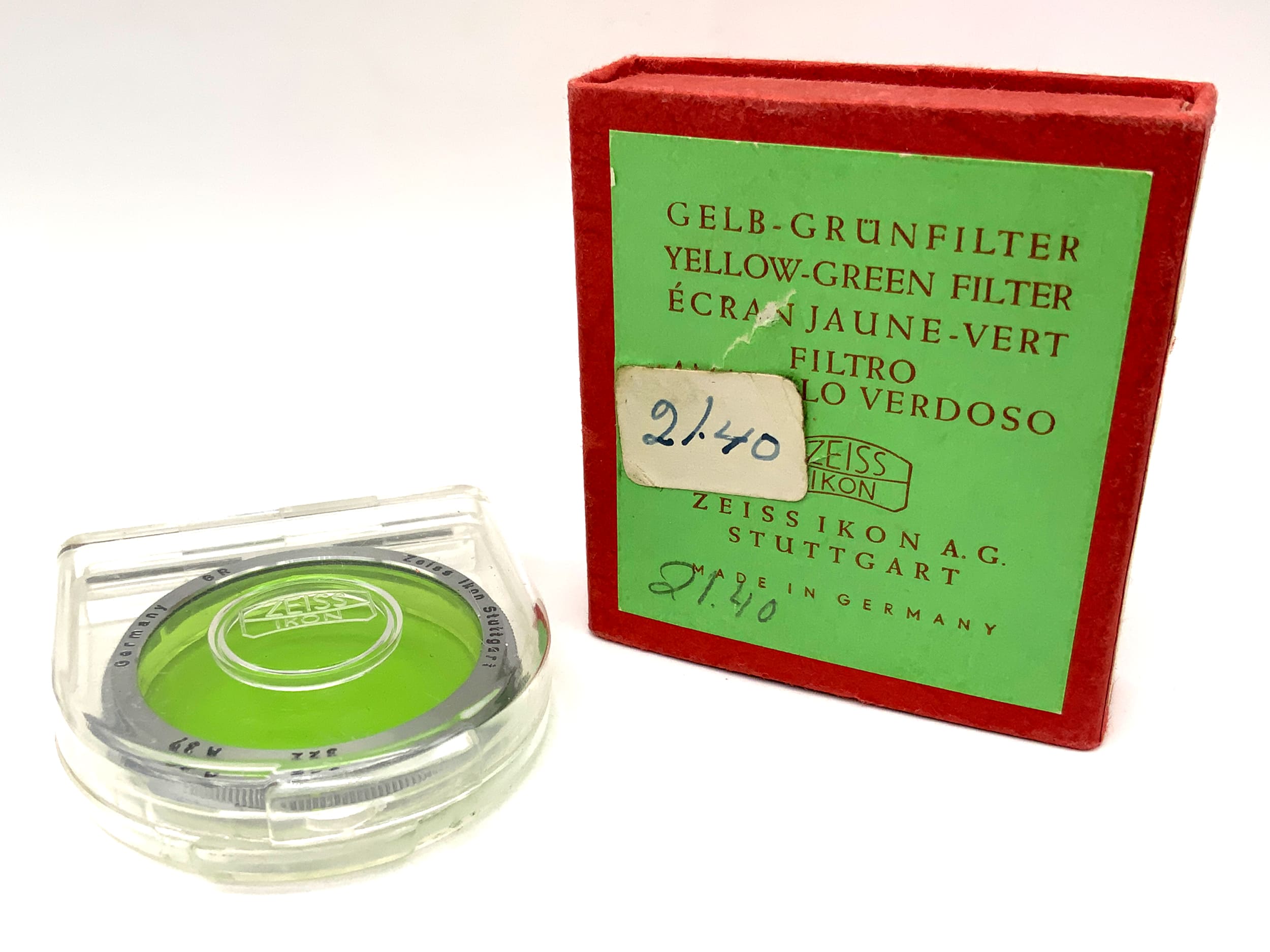 Zeiss Ikon Farbfilter GR A 37gelb-grün 322 Slip On Steckfilter in OVP 37mm