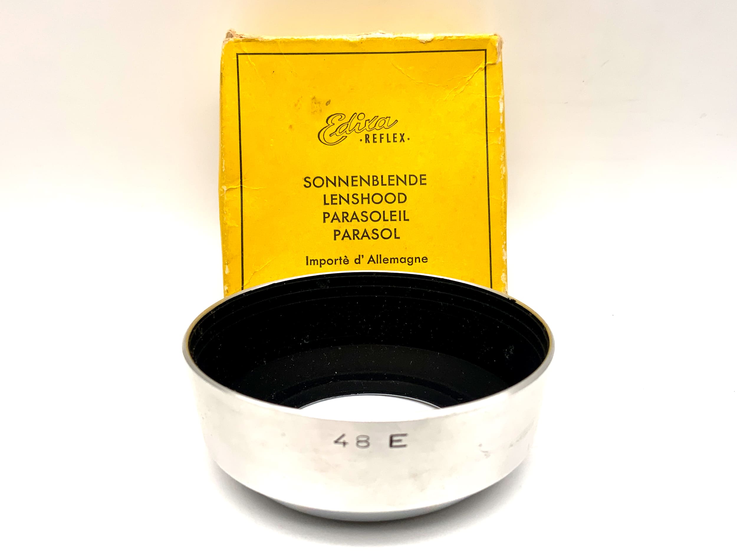 Edixa Reflex 48 E Gegenlichtblende Alu in OVP lenshood Sonnenblende