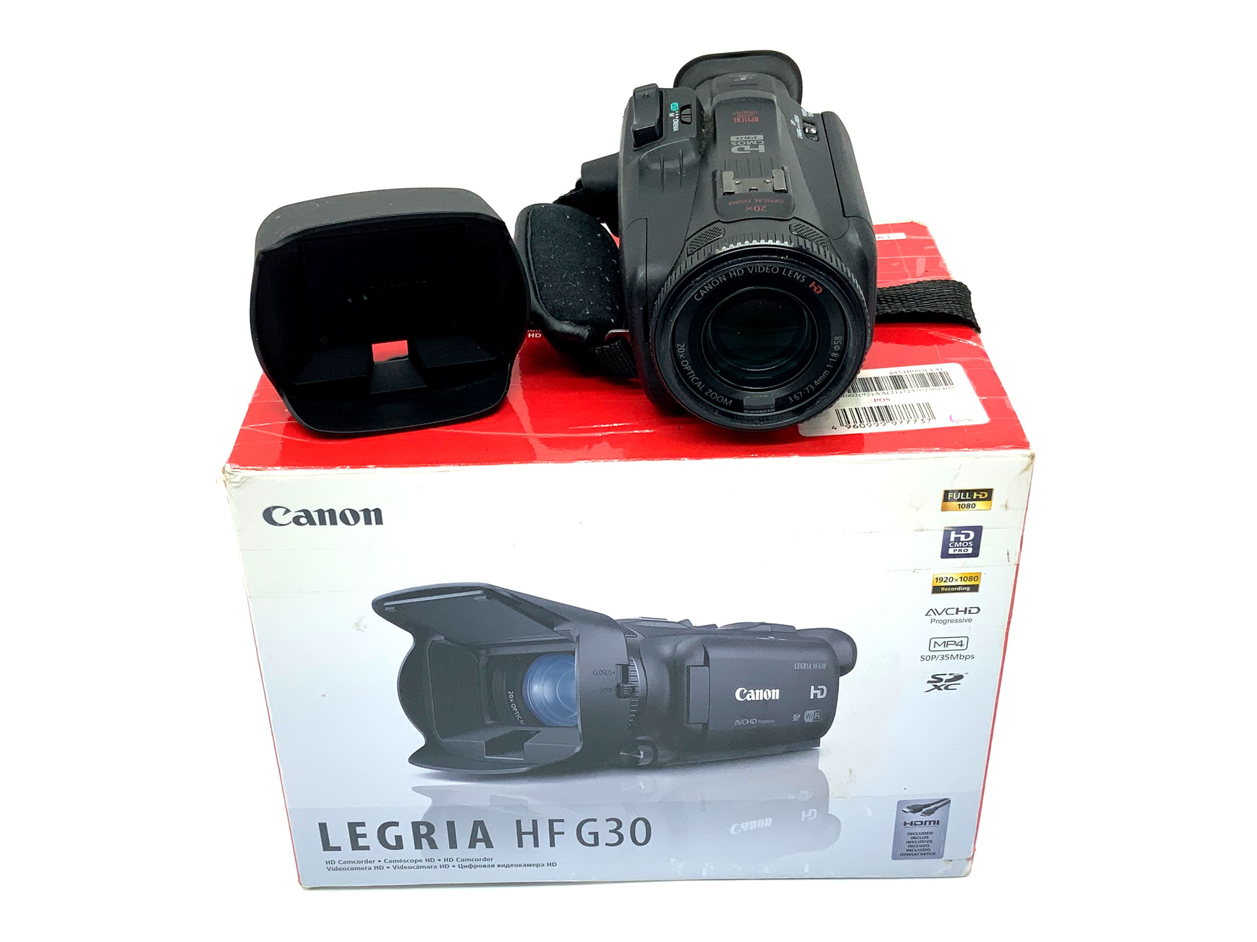 Canon Legria HF G30 Camcorder mit 3.67-73.4mm 1:1.8 Videokamera mit Akku