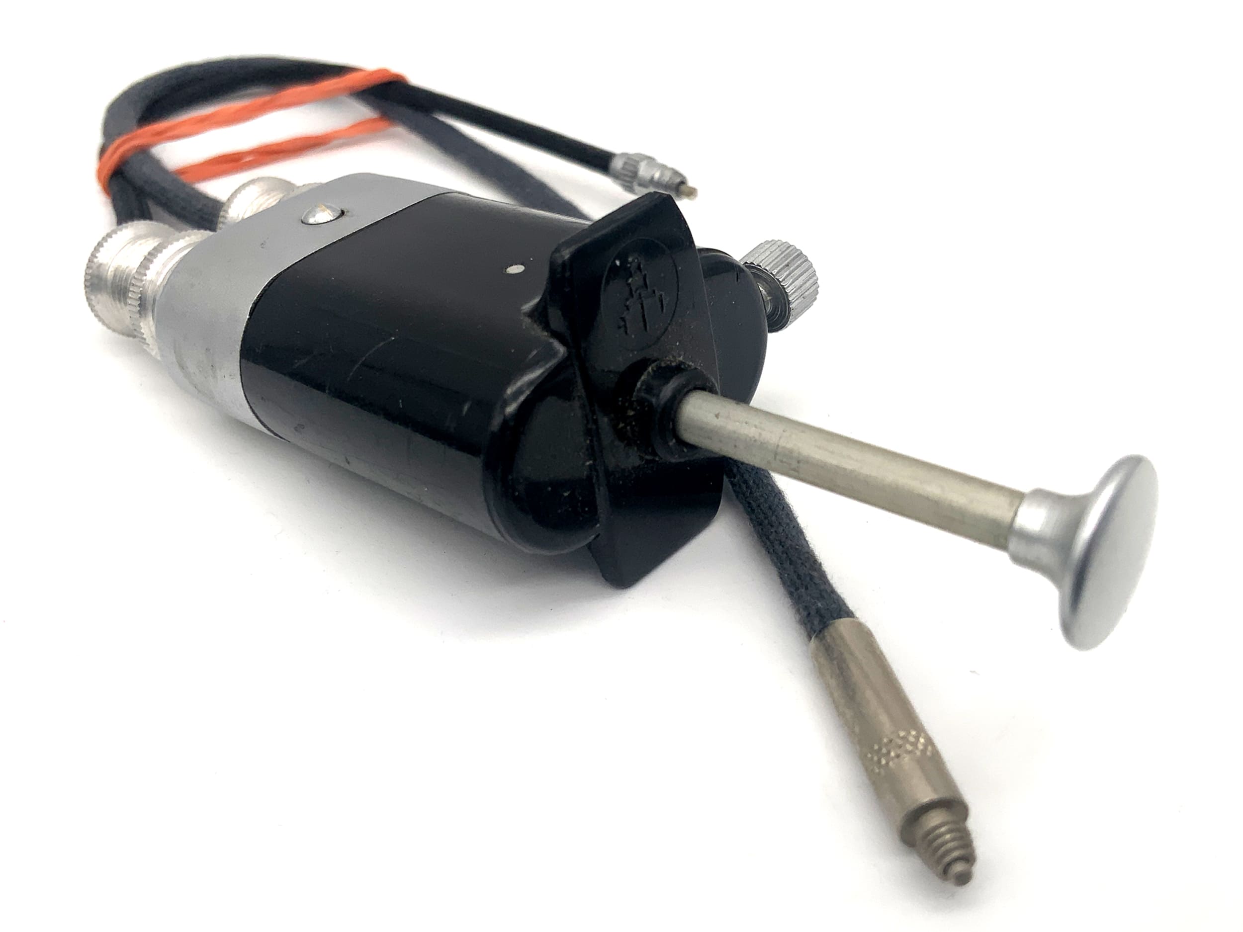 Pentacon ca.17/25cm Doppeldrahtauslöser schwarz mit Feststeller Kabelauslöser