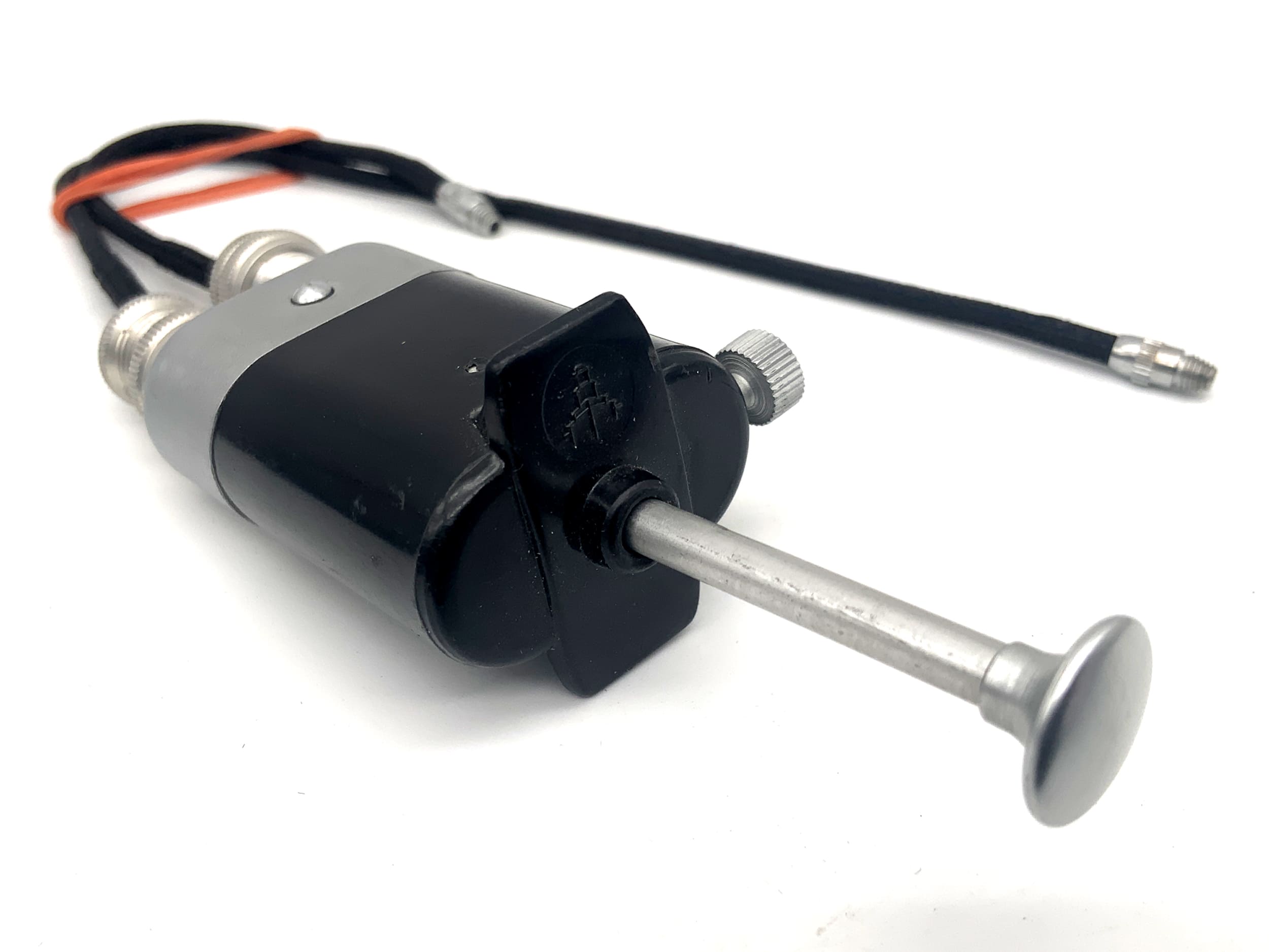 Pentacon ca.14/24cm Doppeldrahtauslöser schwarz mit Feststeller Kabelauslöser