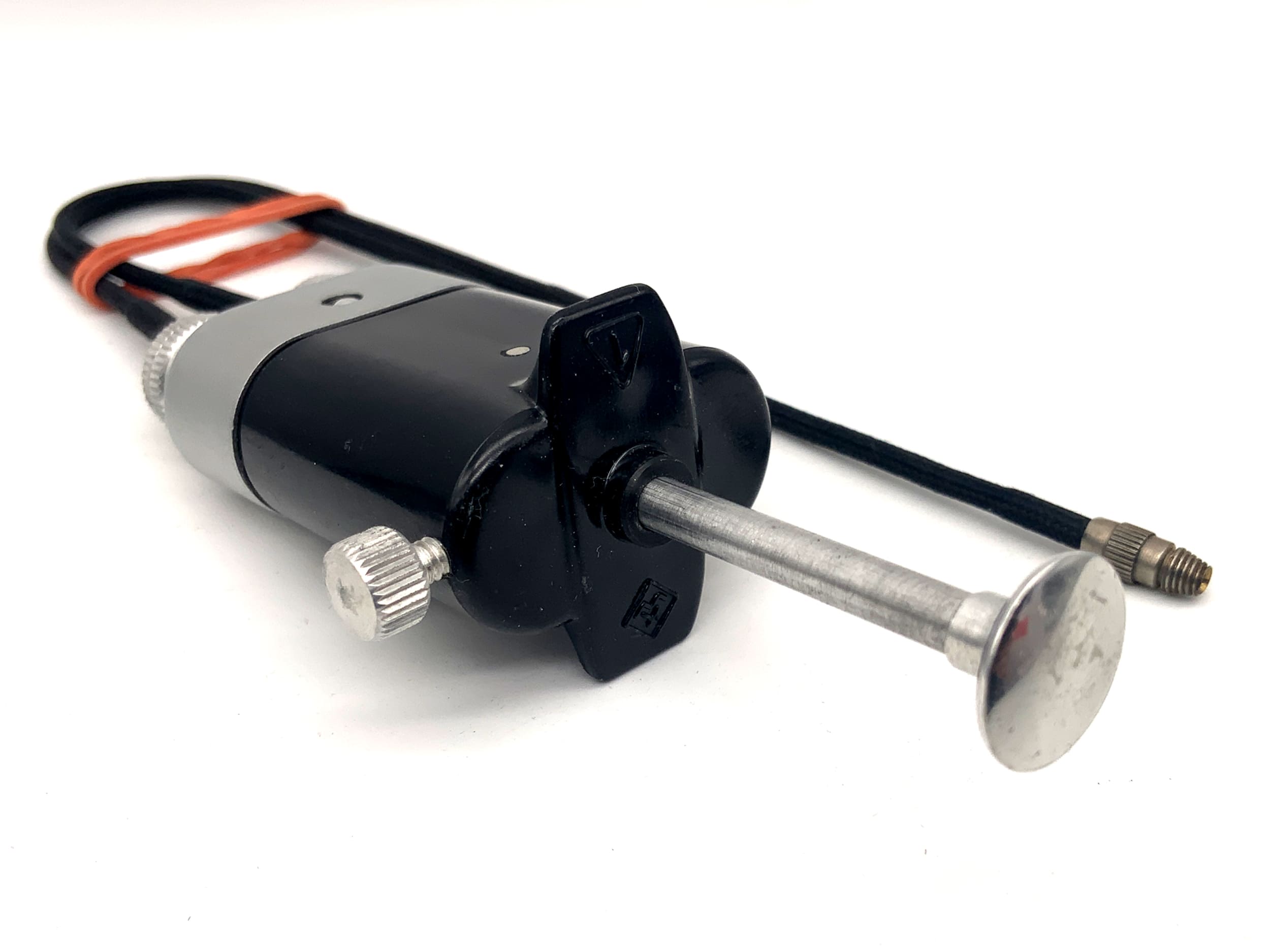 KW ca.17/22cm Doppeldrahtauslöser schwarz mit Feststeller Kabelauslöser