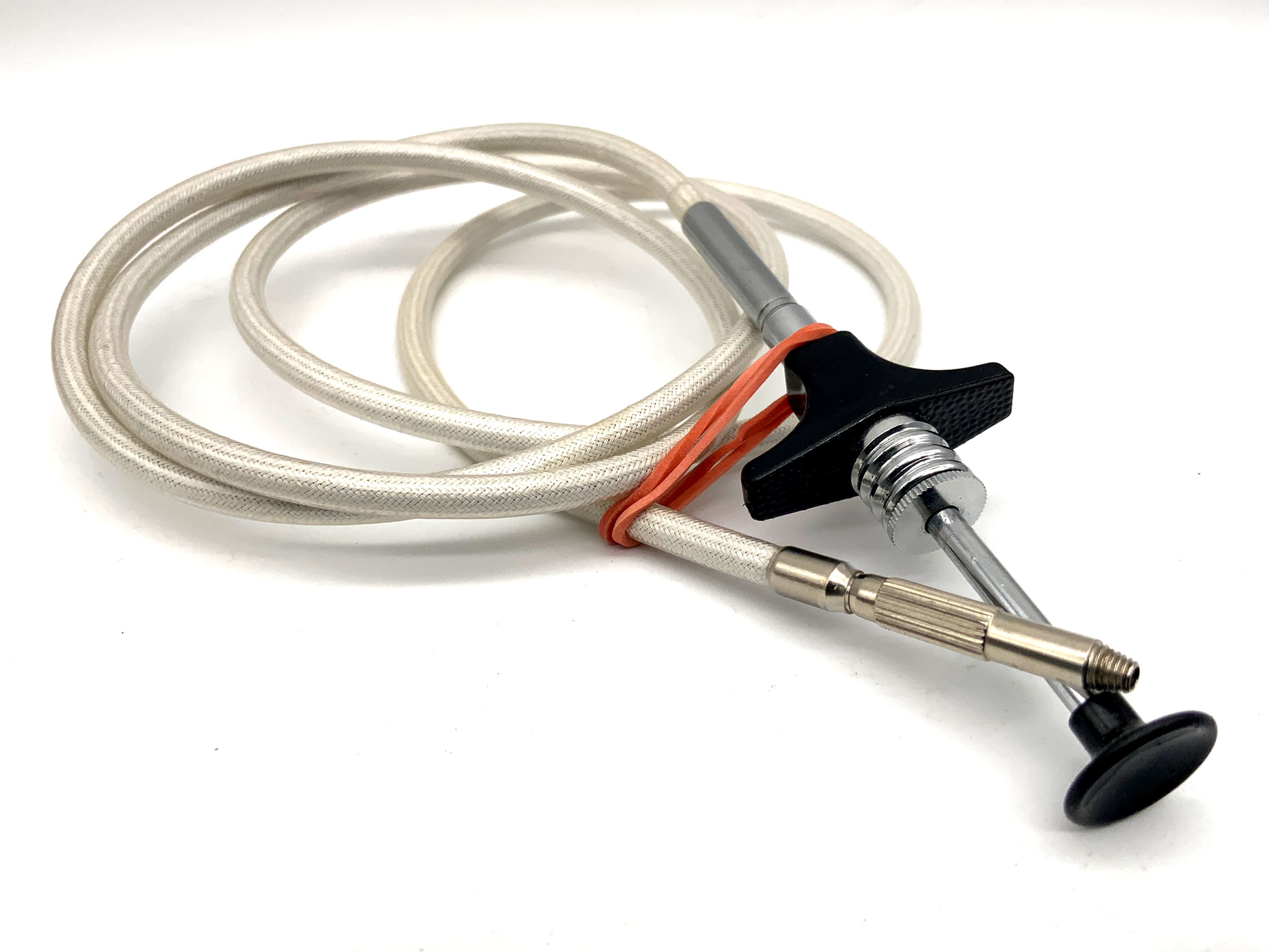 ca.100cm Drahtauslöser weiß mit Feststeller Kabelauslöser