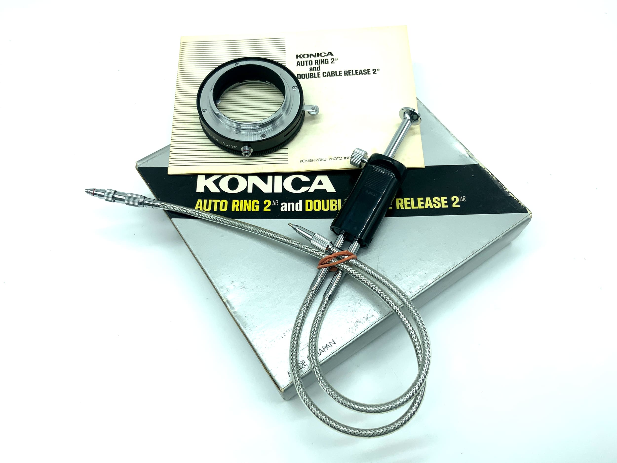 Konica Doppeldrahtauslöser schwarz Auto Ring 2AR und Doppeldrahtauslöser 2AR OVP