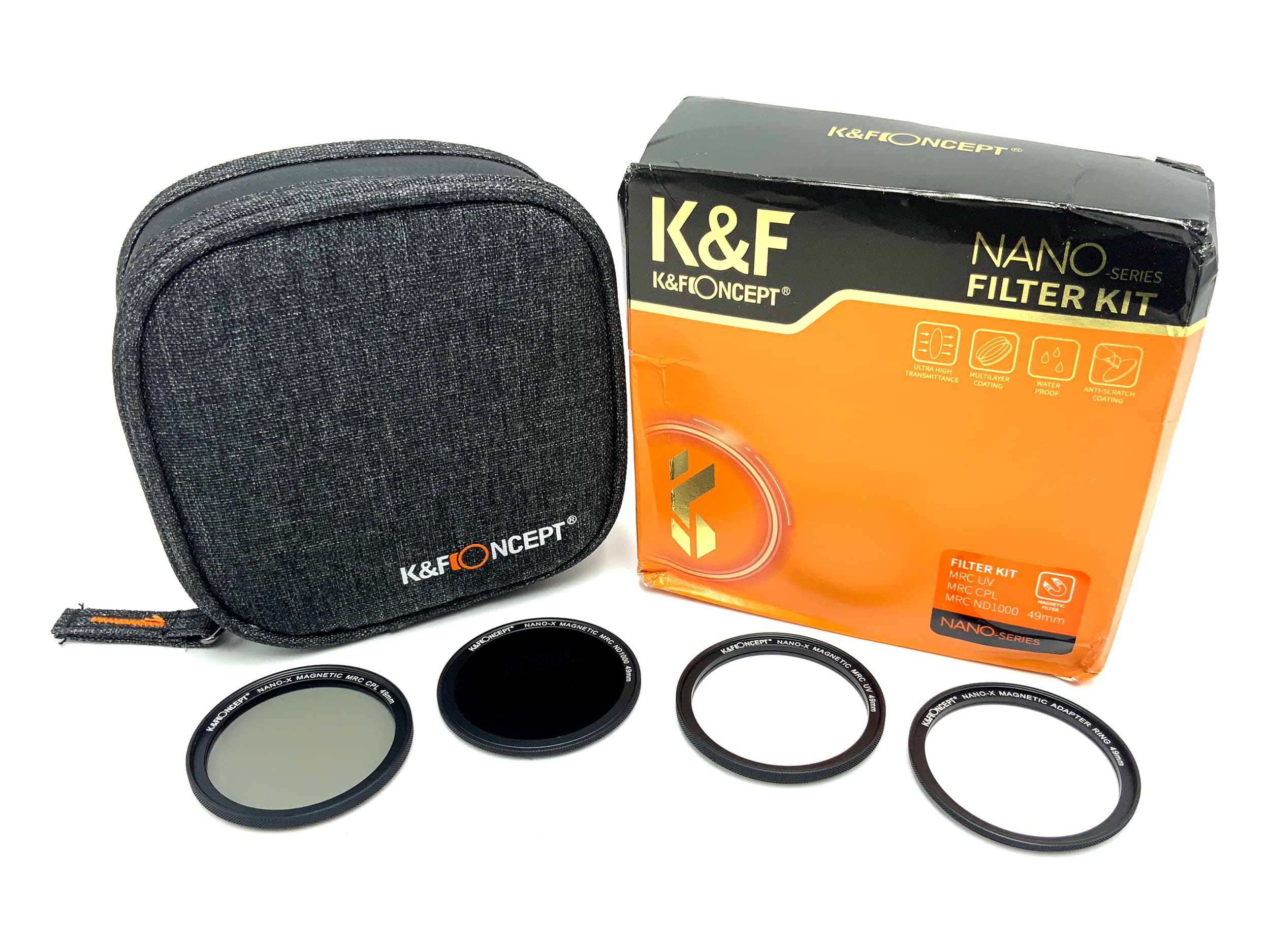 K&F Concept Filter Kit Nano-X Magnetic MRC UV/CPL/ND1000 in OVP Filter 49mm