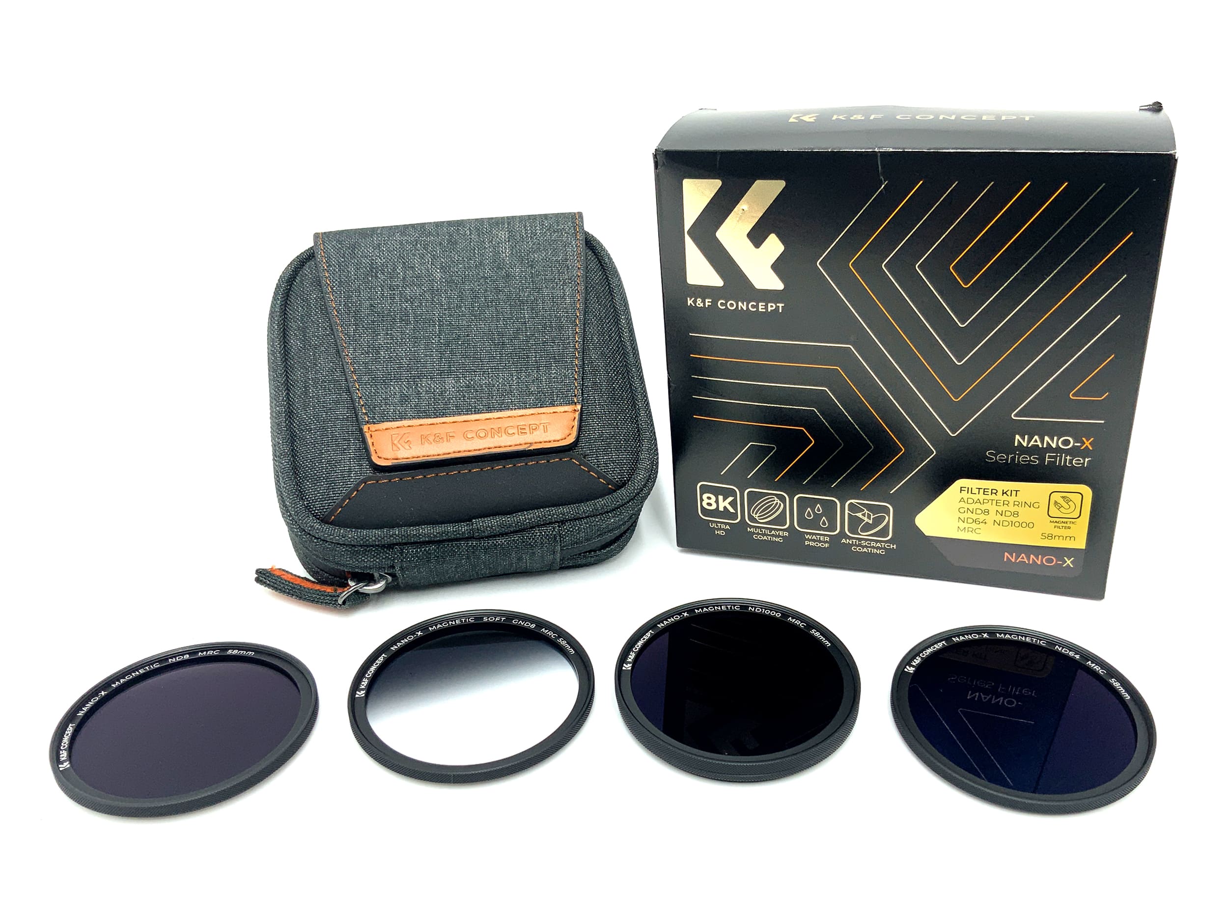 K&F Concept Filter Kit Nano-X Magnetic MRC Adapter Ring7GND8/ND8/64/1000 58mm