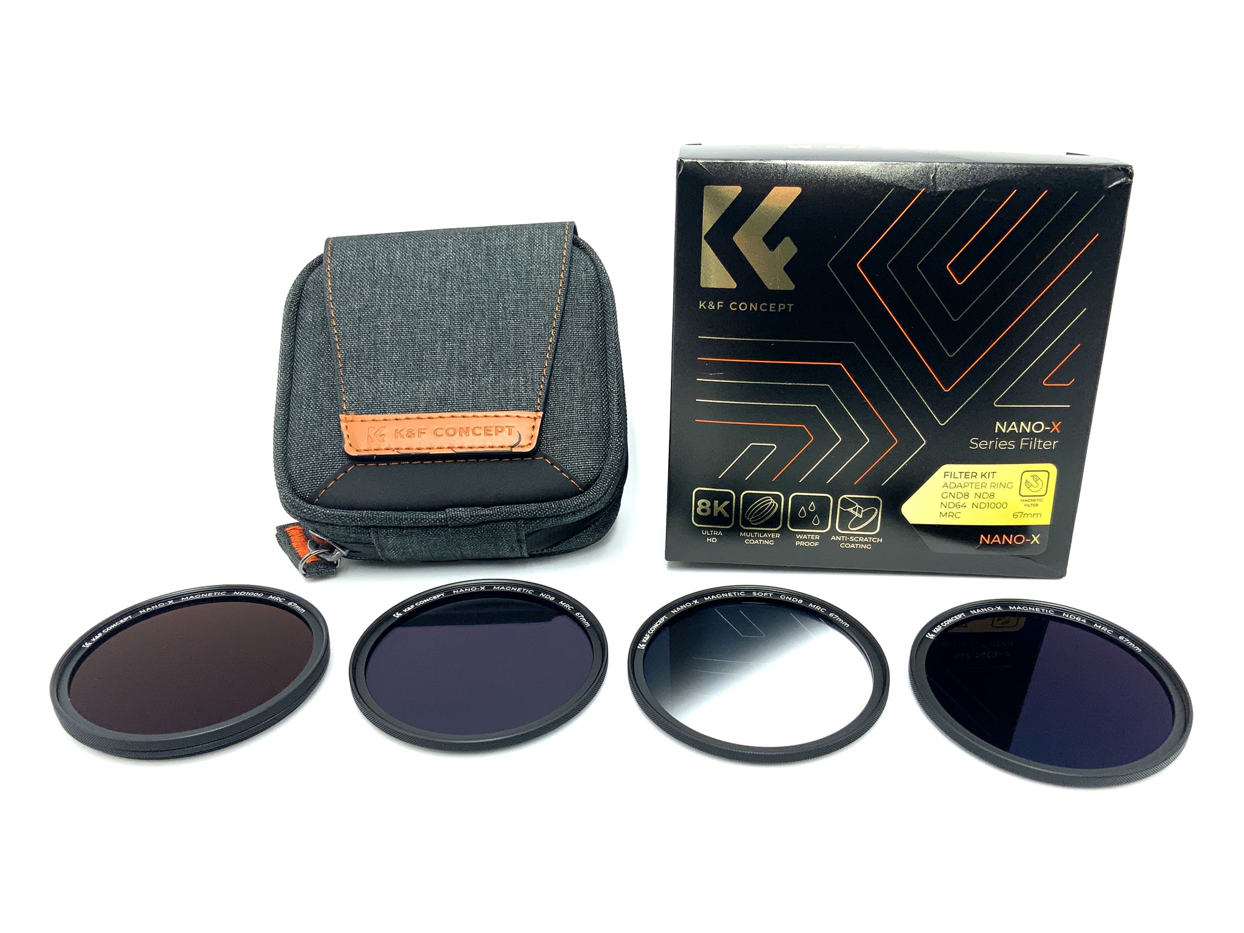 K&F Concept Filter Kit Nano-X Magnetic MRC Adapter Ring GND8/ND8/64/1000 67mm