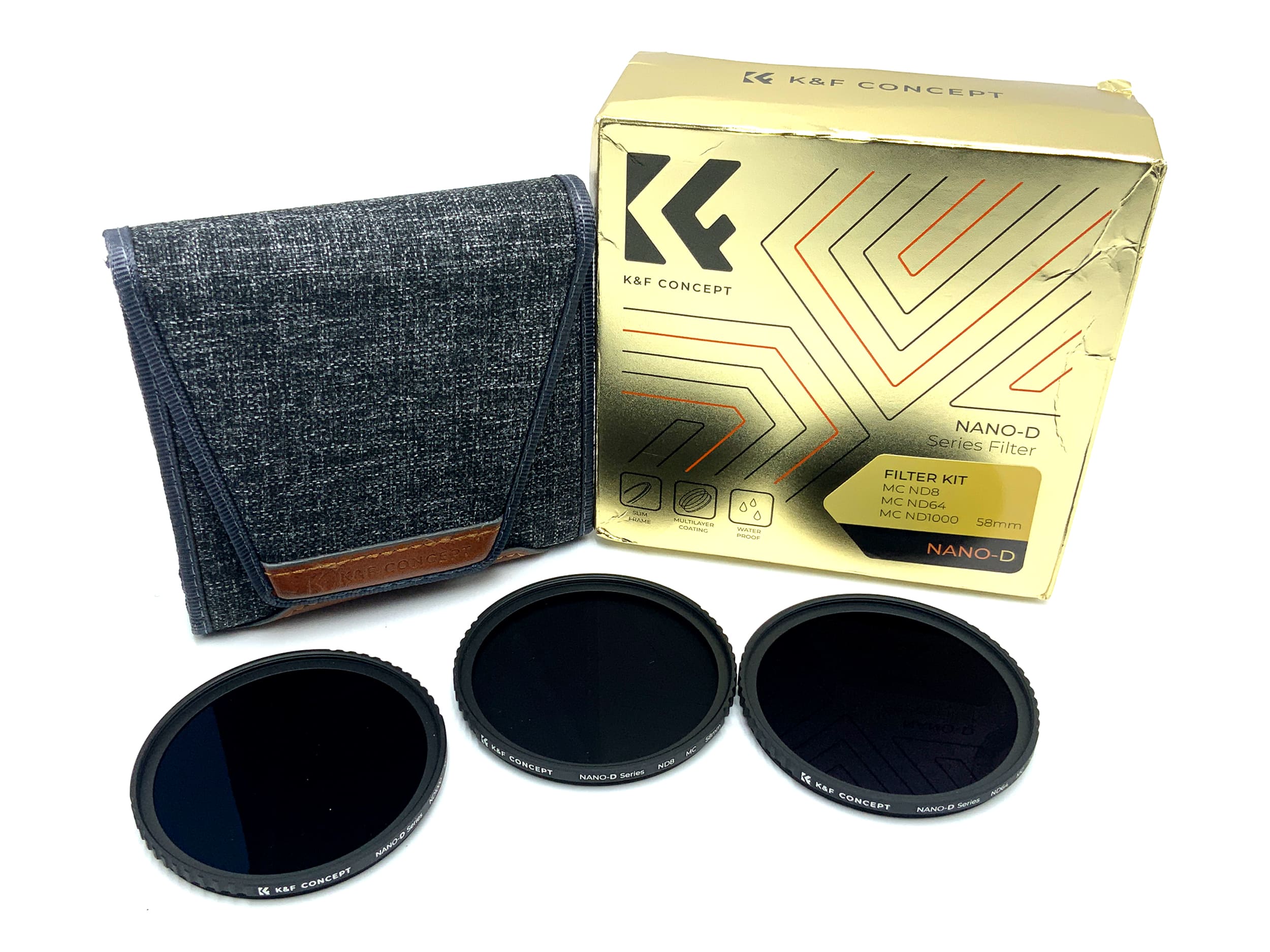 K&F Concept Filter Kit Nano-D MC ND8/64/1000 Graufilter in OVP Filter 58mm