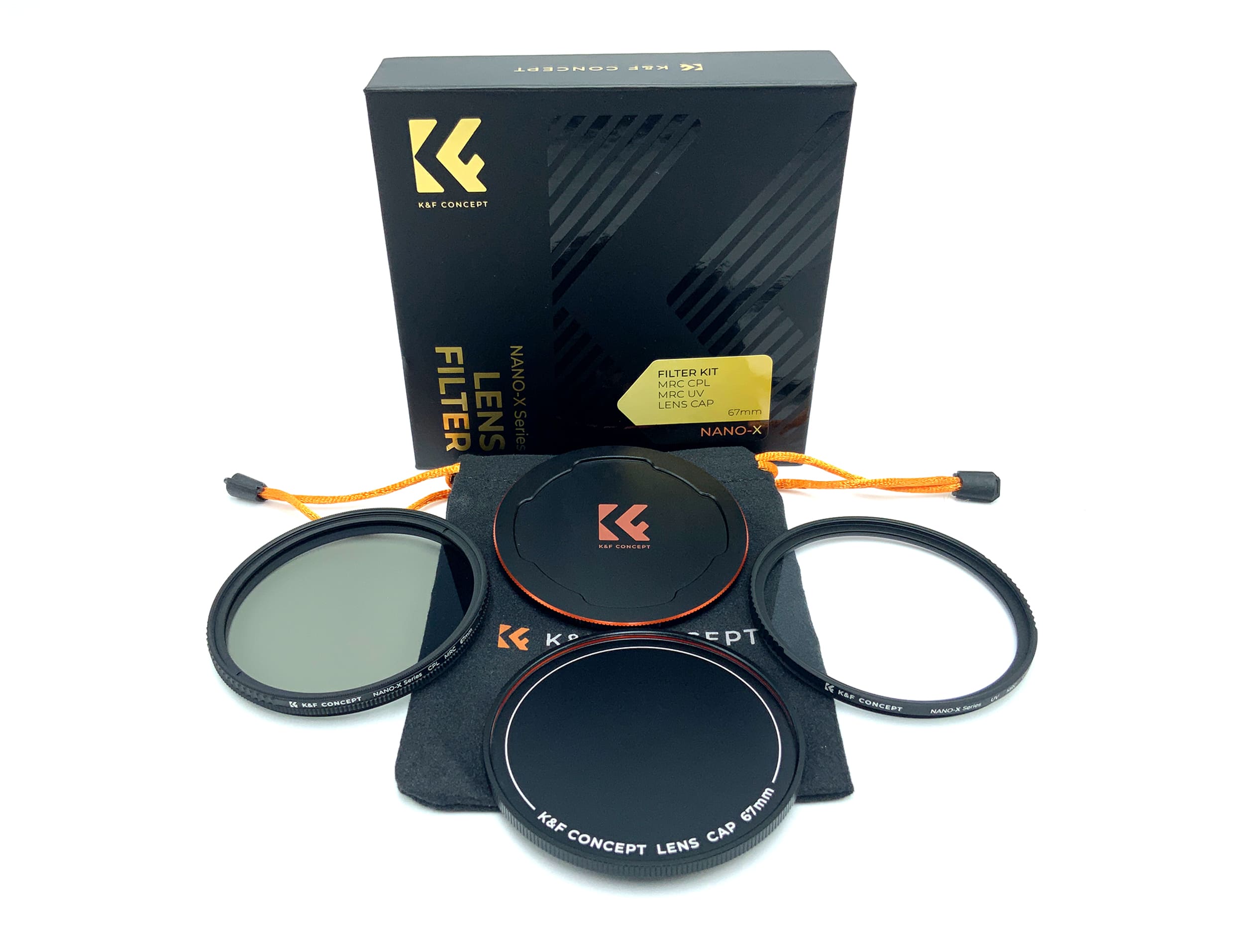K&F Concept Filter Kit Nano-X MRC CPL/UV+Lens Cap in OVP Filter 67mm Kreisförmig