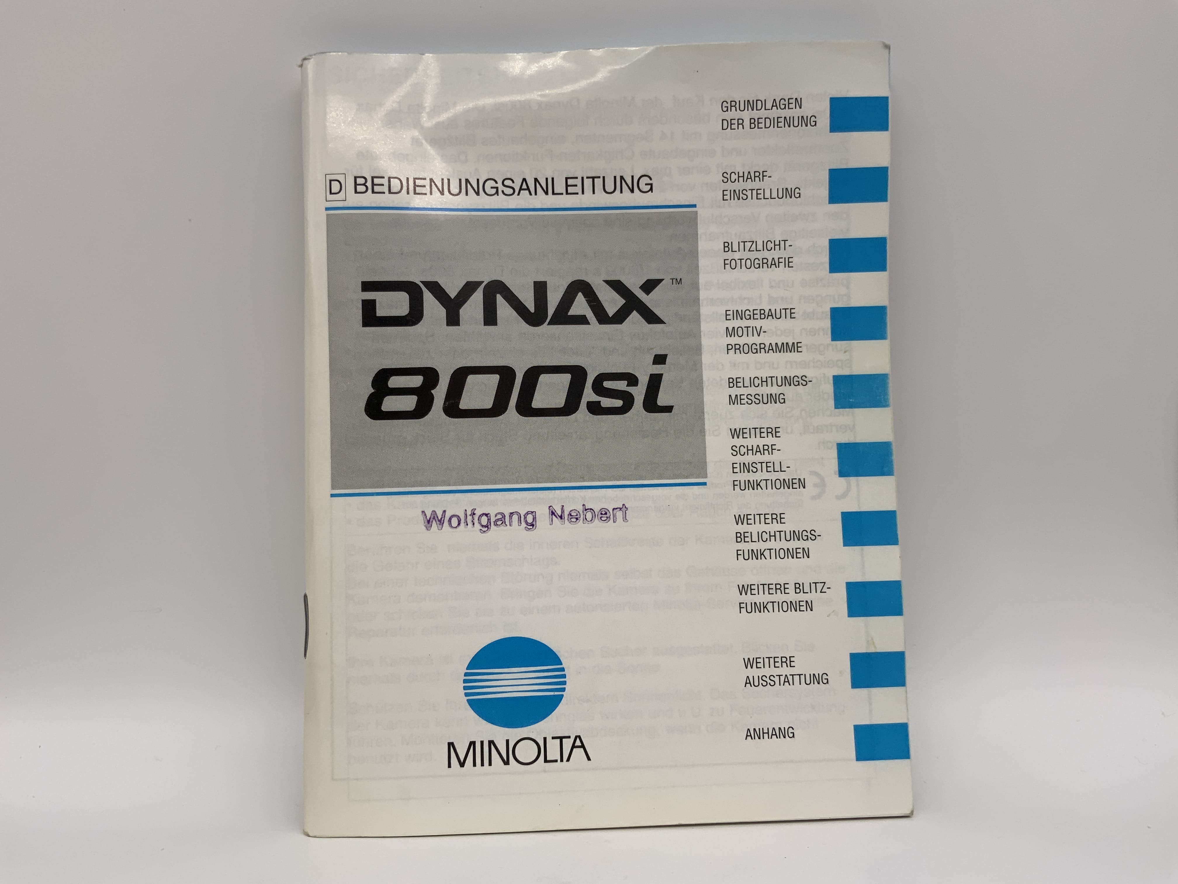 Minolta Dynax 800si Bedienungsanleitung Deutsch