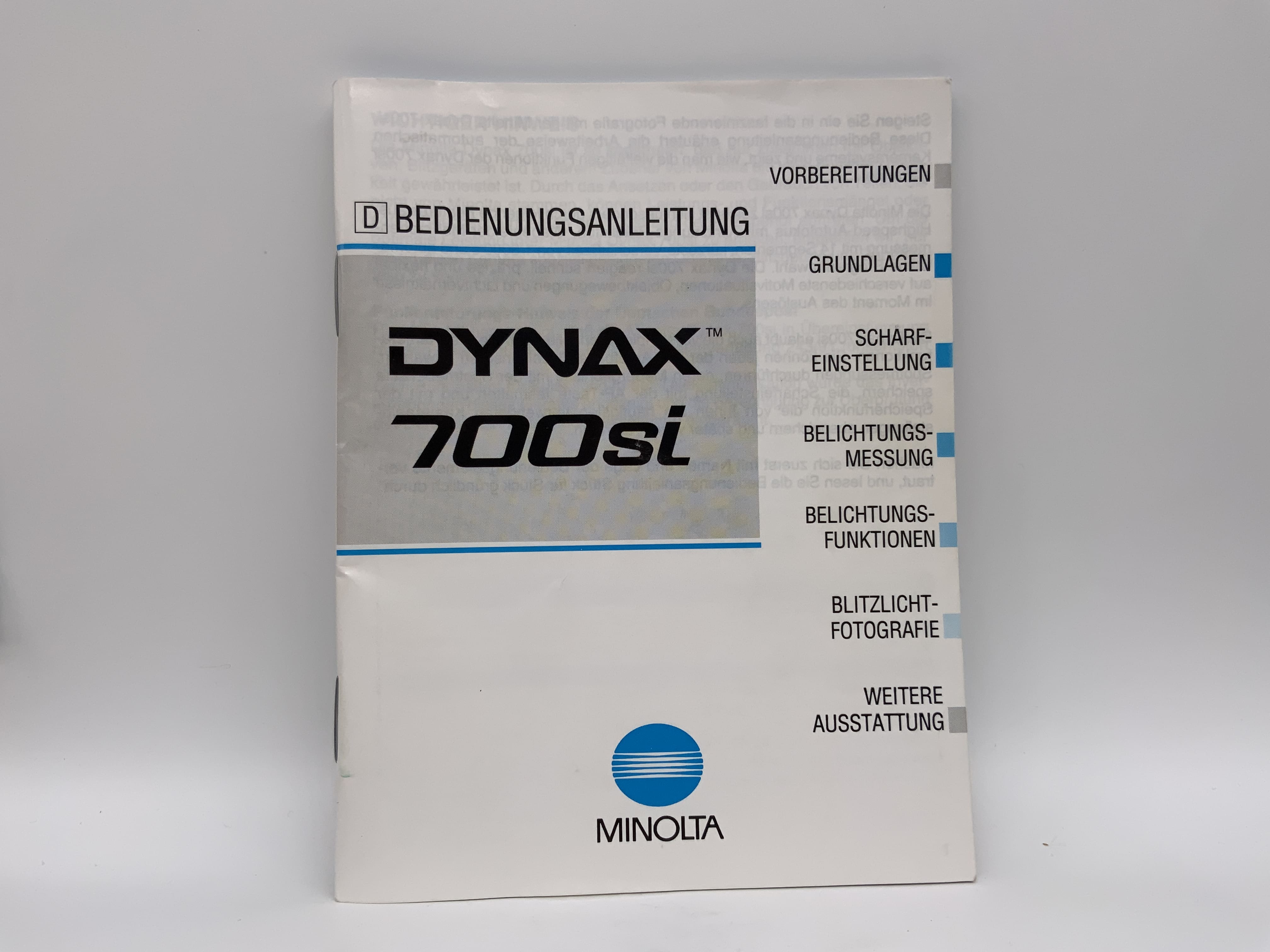 Minolta Dynax 700si Bedienungsanleitung Deutsch