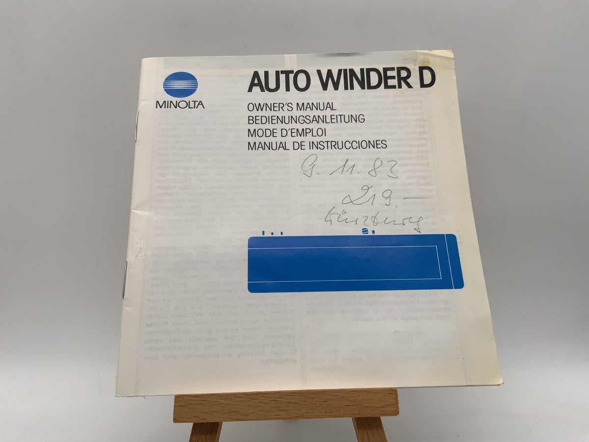 Minolta Auto Winder D Bedienungsanleitung Englisch