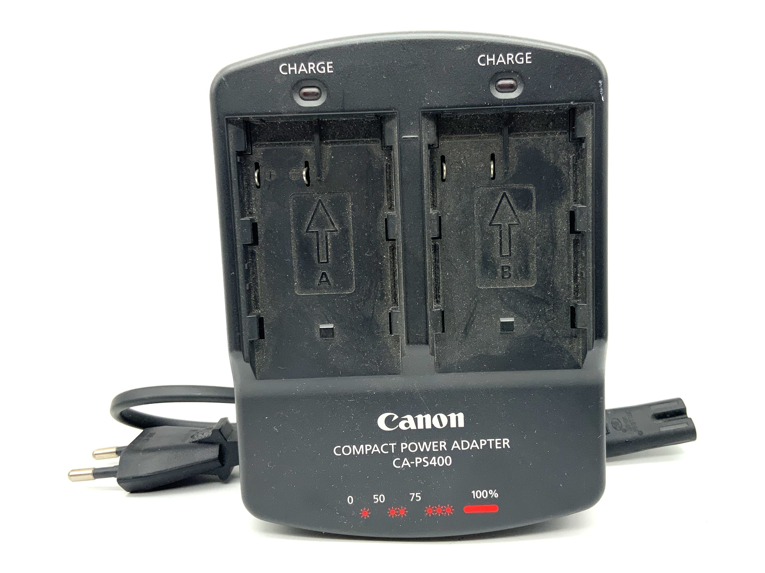 Chargeur double pour batteries Canon CA-PS400 compatible avec les appareils photo EOS D30, EOS D60 et EOS 10D.