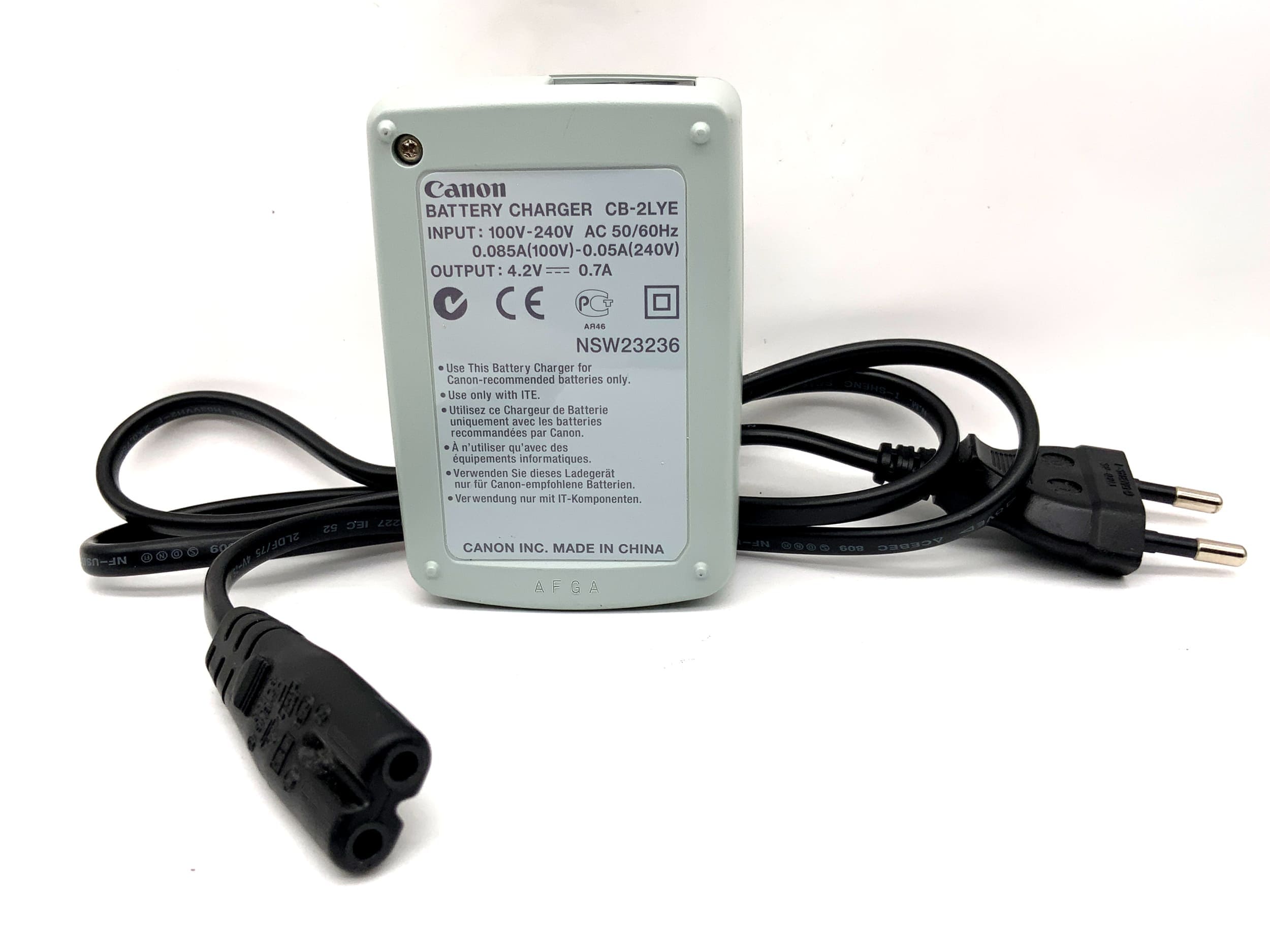 Chargeur Canon CB-2LYE pour batteries NB-6L et NB-6LH | Adaptateur secteur