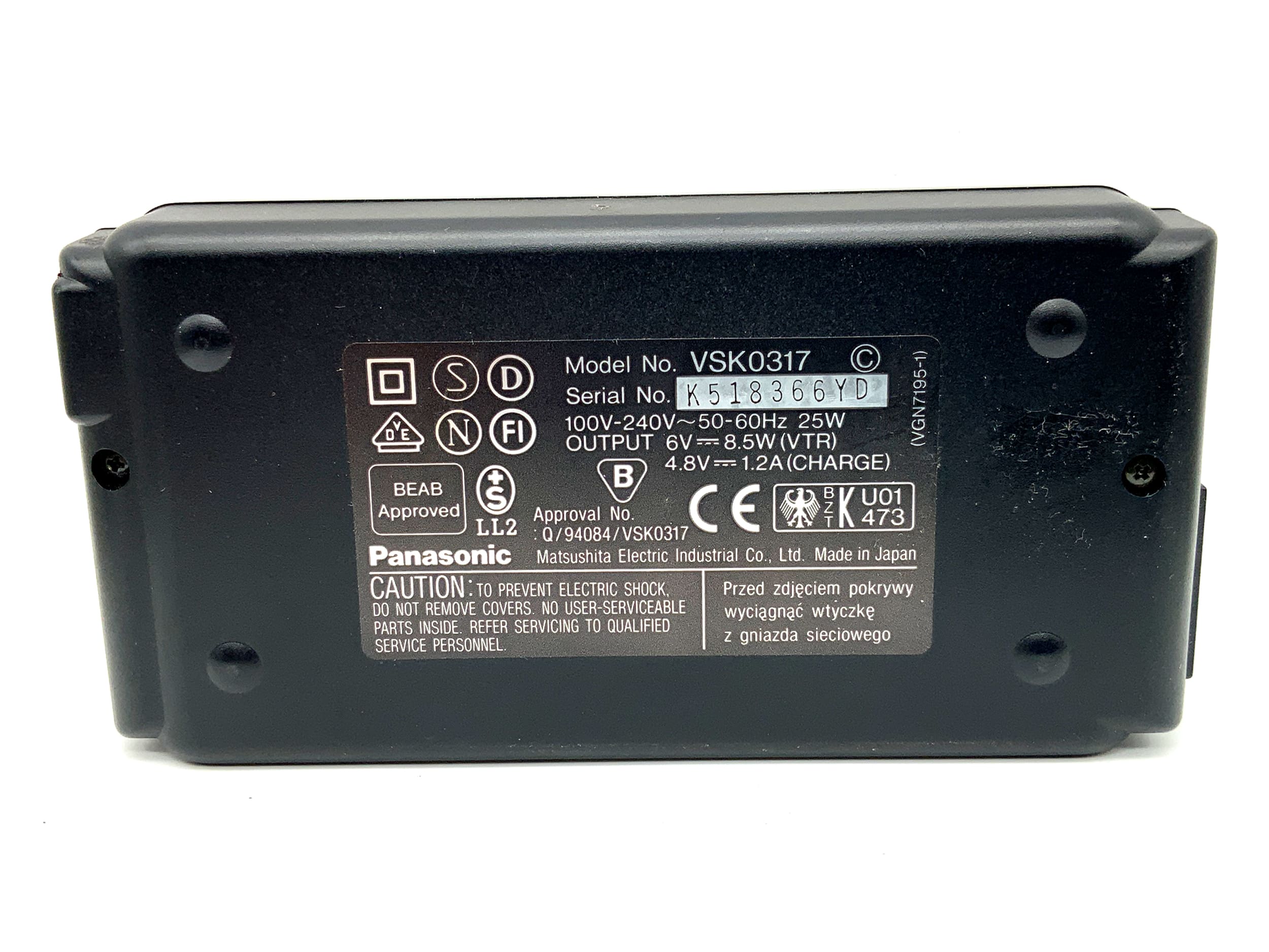 Chargeur Panasonic VSK0317 VW-VBS20E Adaptateur secteur pour batterie