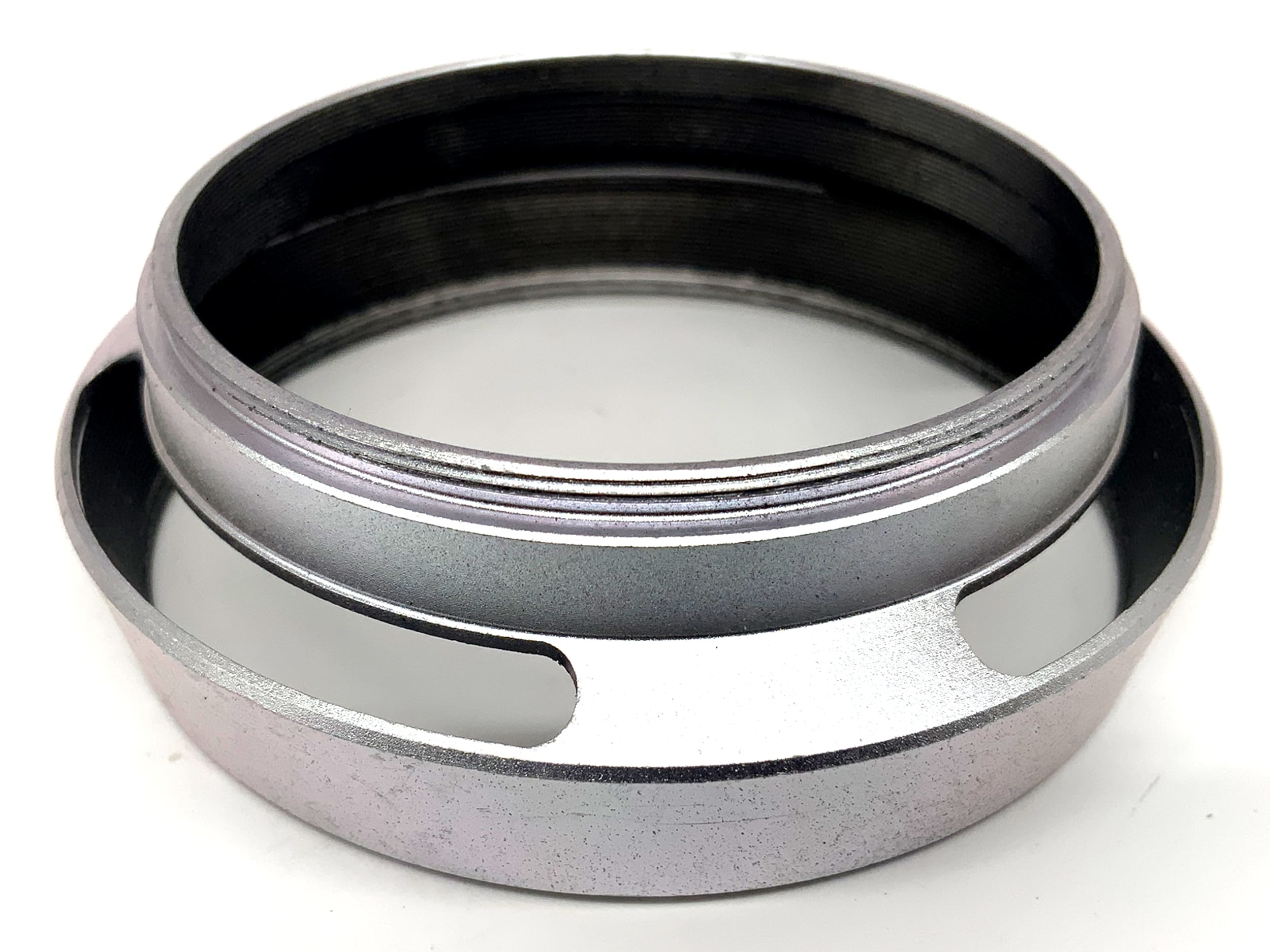 vhbw 52mm Gegenlichtblende metall Schraubblende silber lenshood Sonnenblende