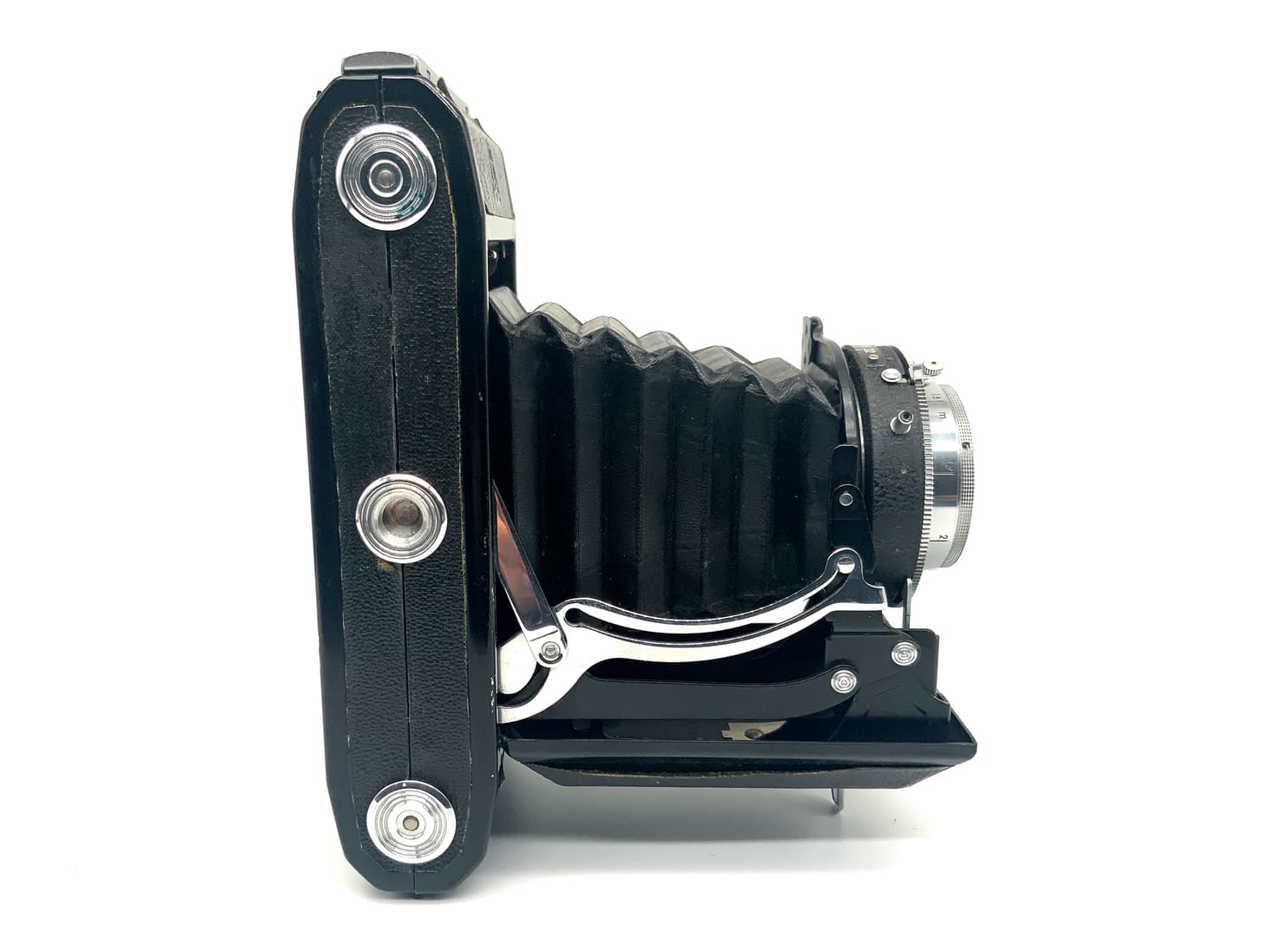 Pentacon Ercona II Klappkamera mit Novar Anastigmat 1:4,5 110mm red V