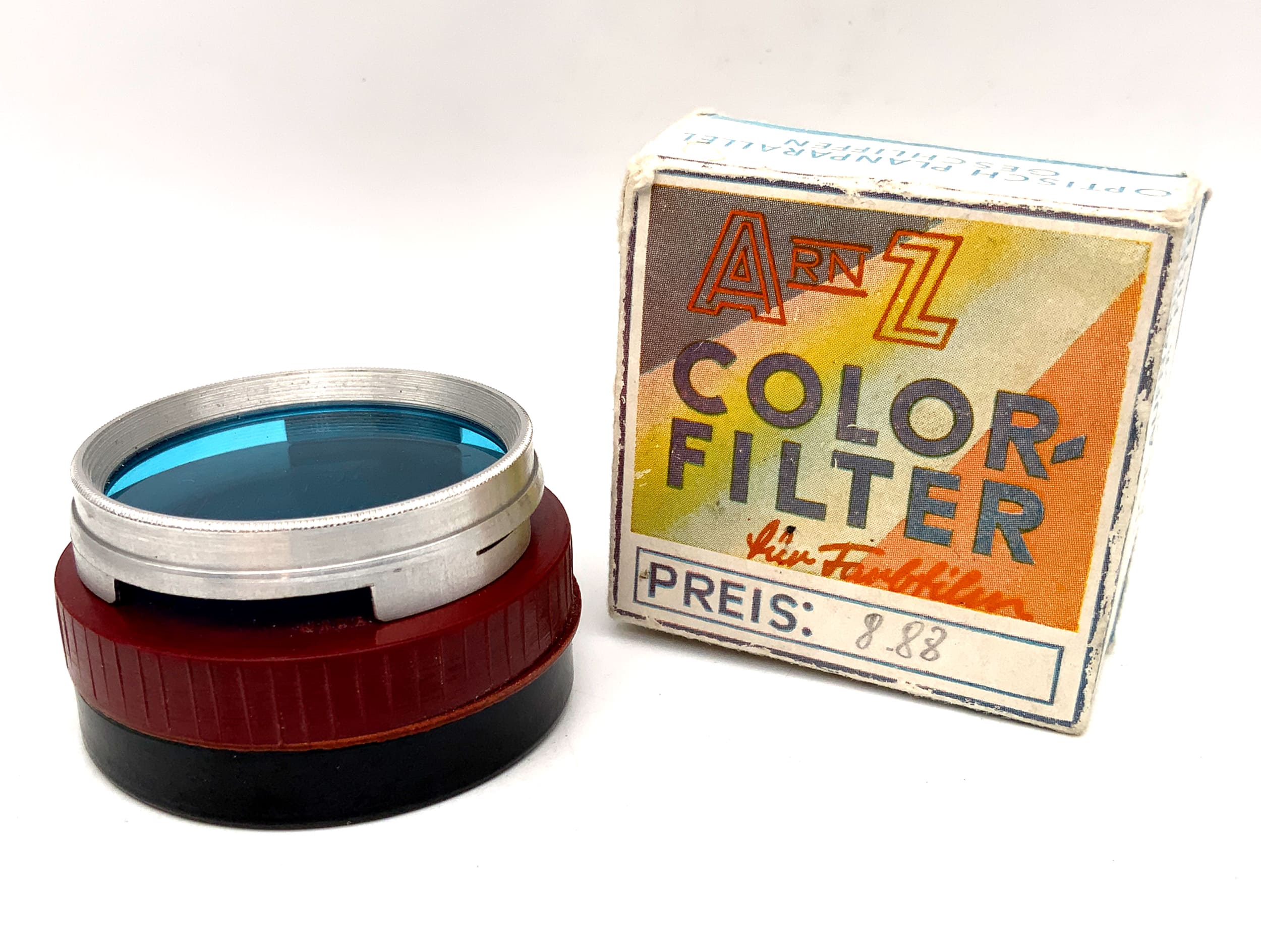 Arnz Jena Farbfilter blau ca.2x (122) Slip on in OVP Filter 42mm Filtergewinde
