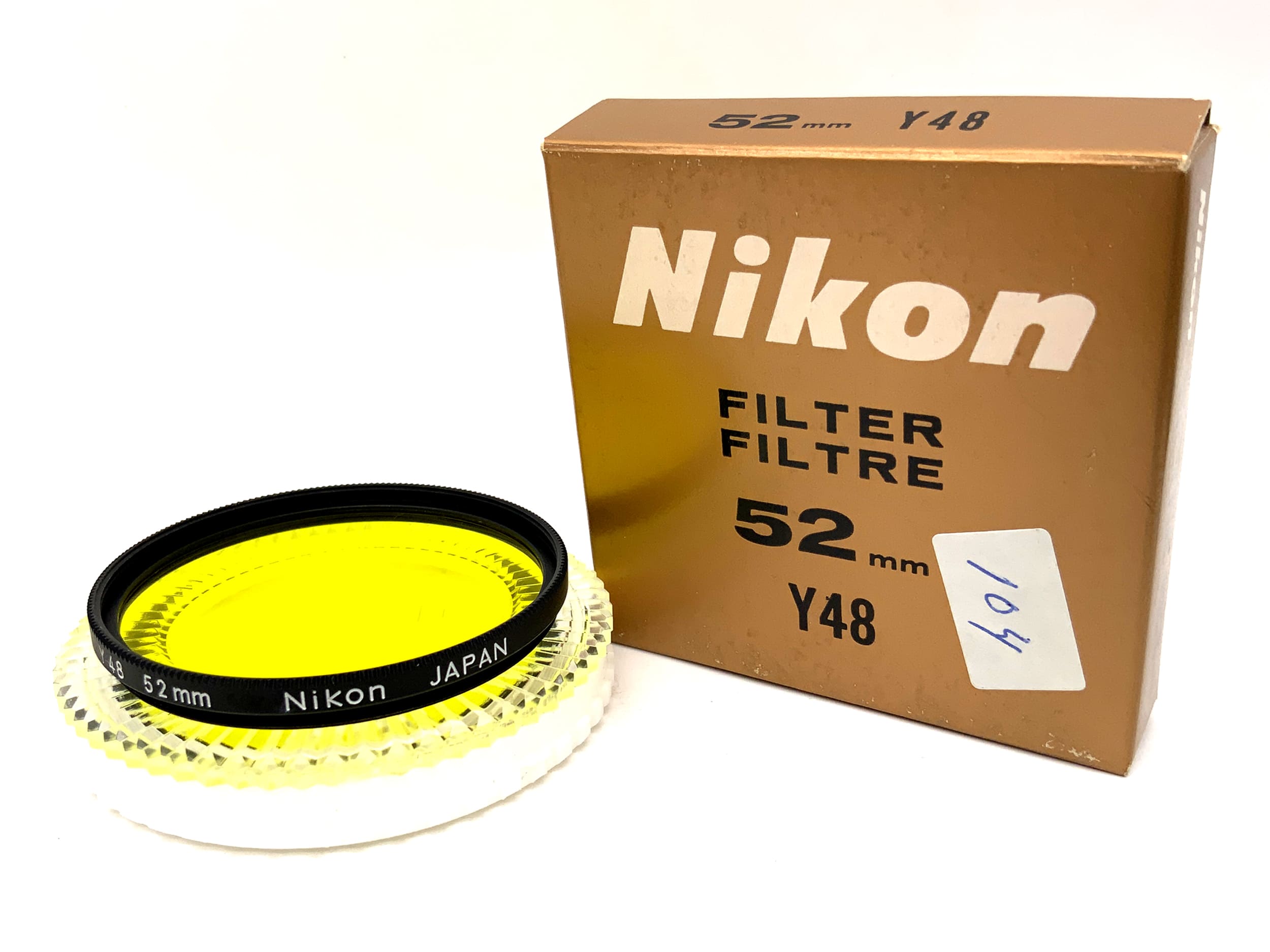 Filtre jaune Nikon Y48 dans son emballage d'origine, filetage circulaire de 52 mm