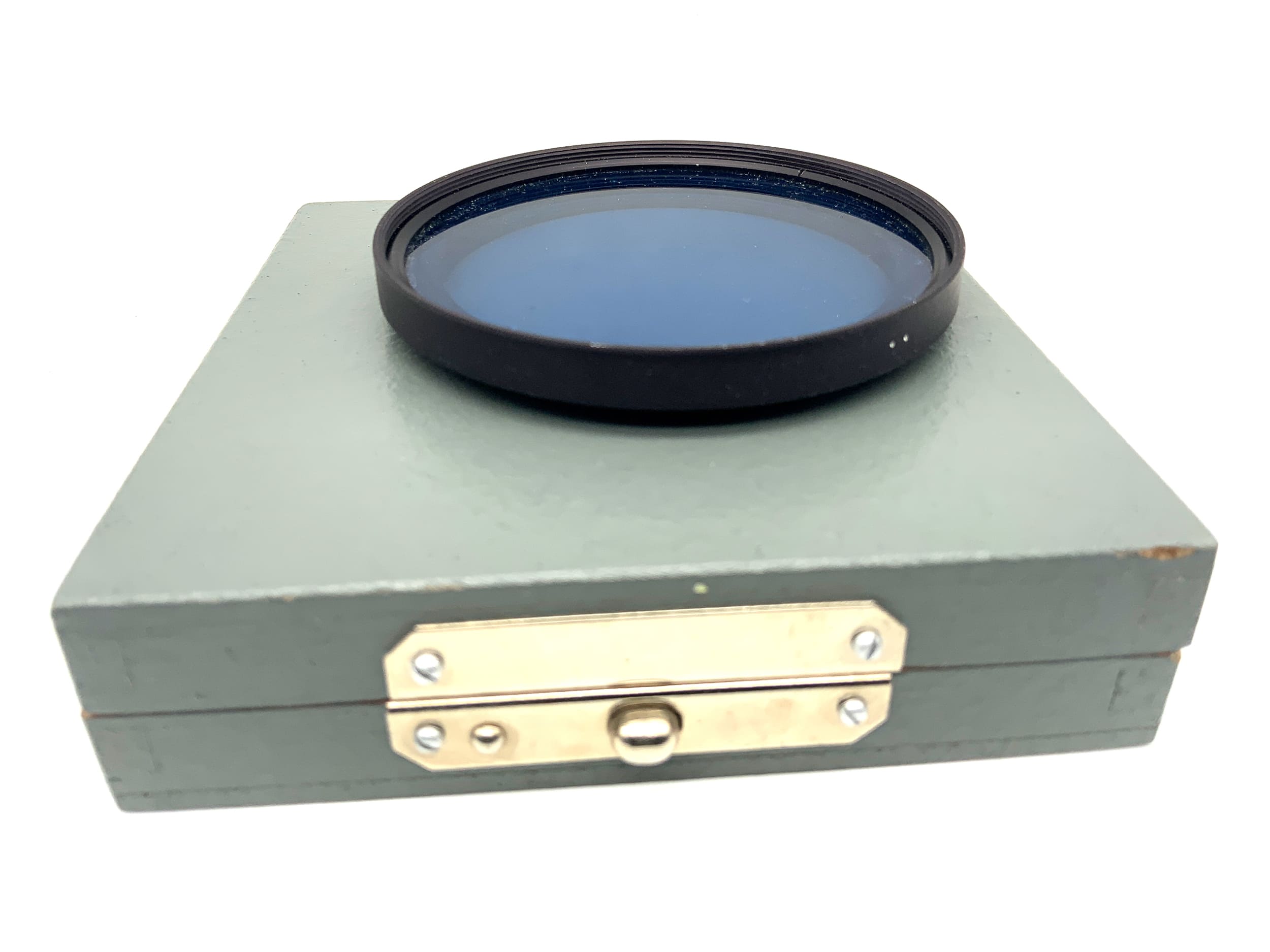 Filtre couleur Pentacon bleu-violet dans son emballage d'origine. Filtre Pentacon Six 67 mm