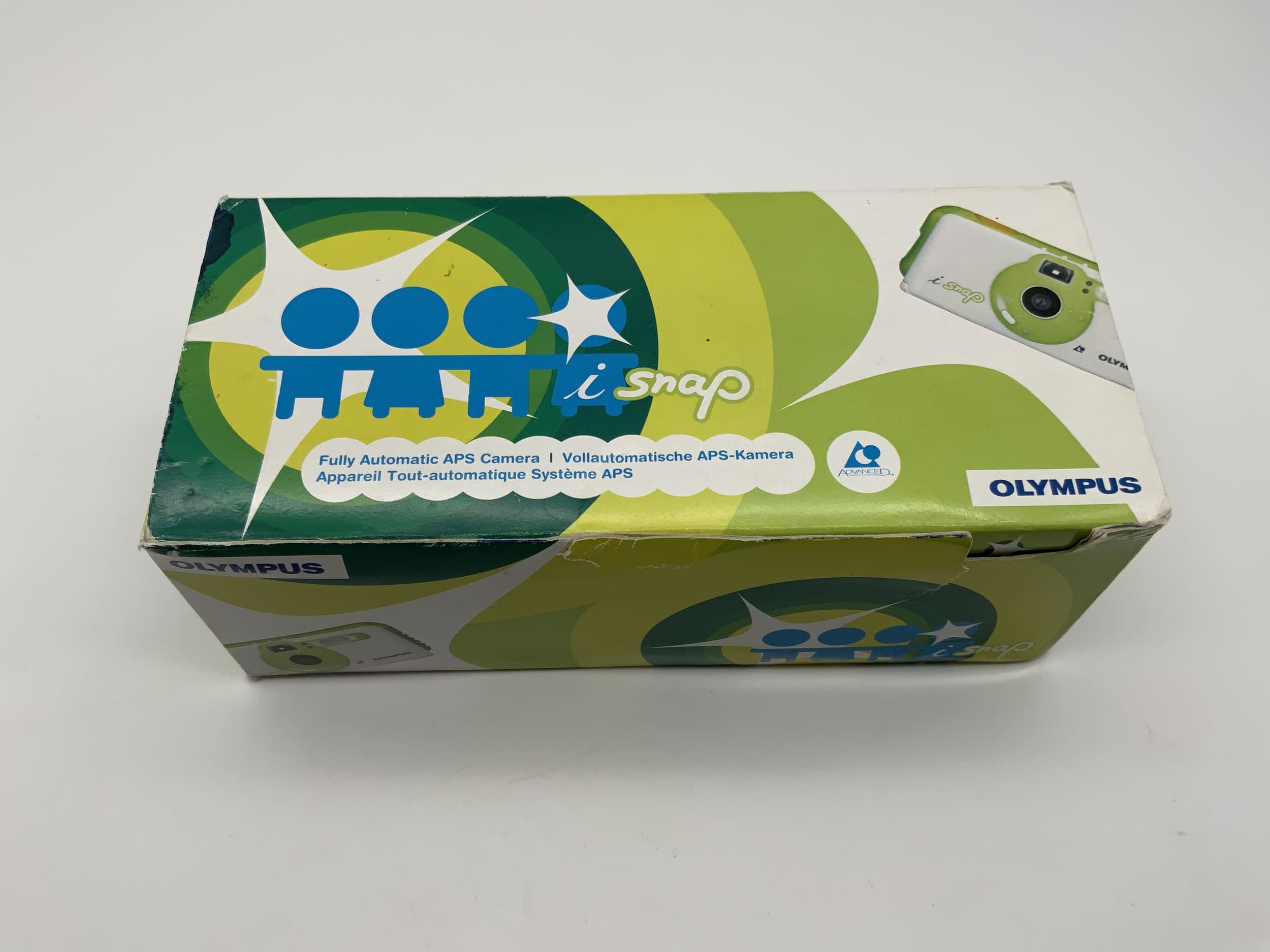 Appareil photo compact Olympus i snap Point&amp;Shoot APS vert, emballage d'origine sans batterie