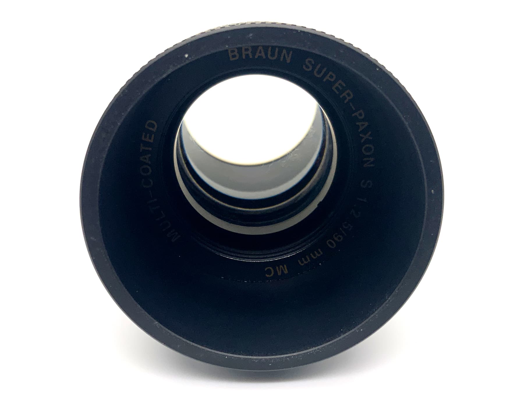 Braun Super-Raxon S MC 90mm 1:2.5 Projektorlinse (Schneckengewinde) Pilz!