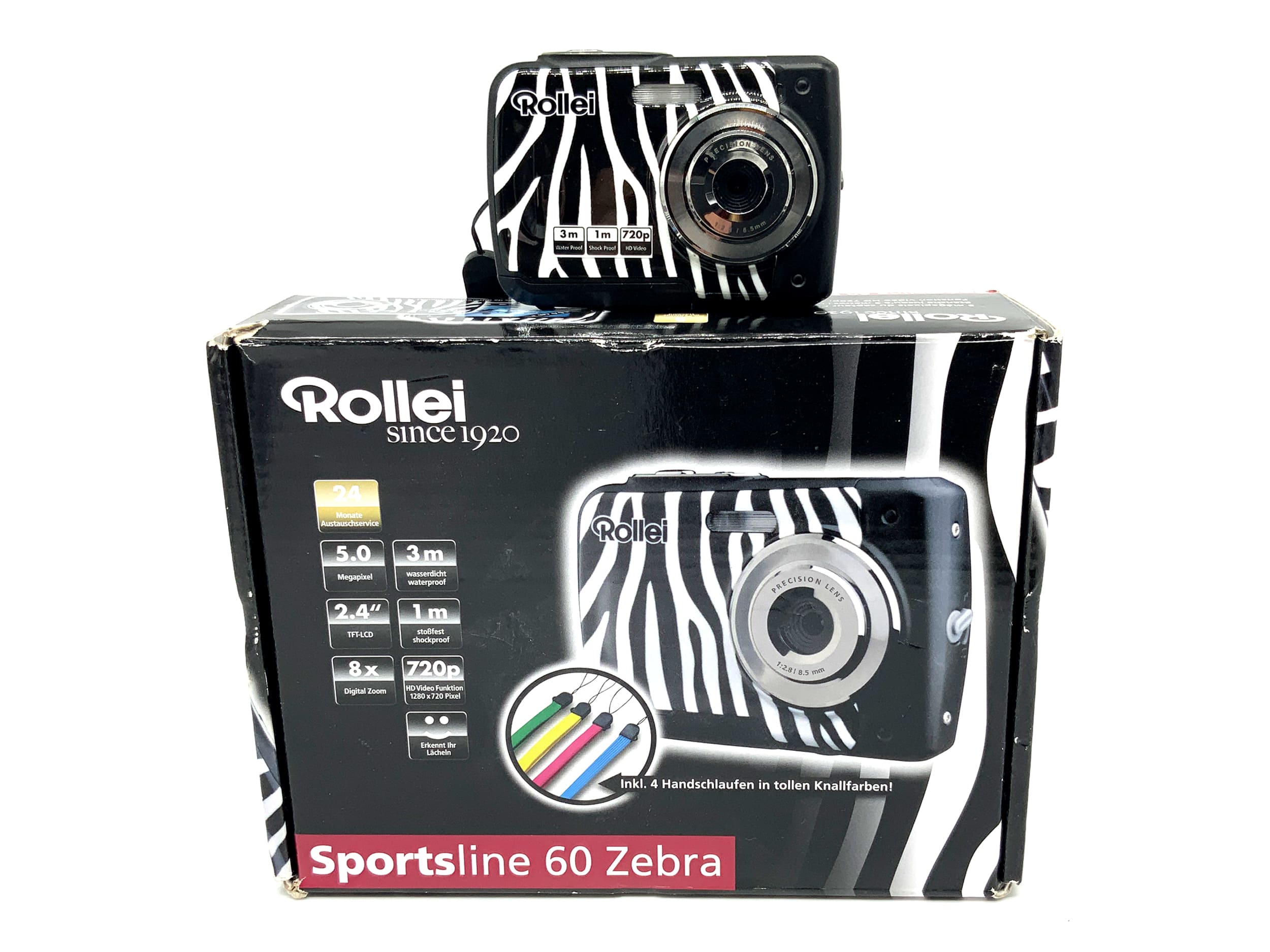 Rollei Sportsline 60 Zebra Digitale Kompaktkamera mit 1:2.8 f/8.5mm