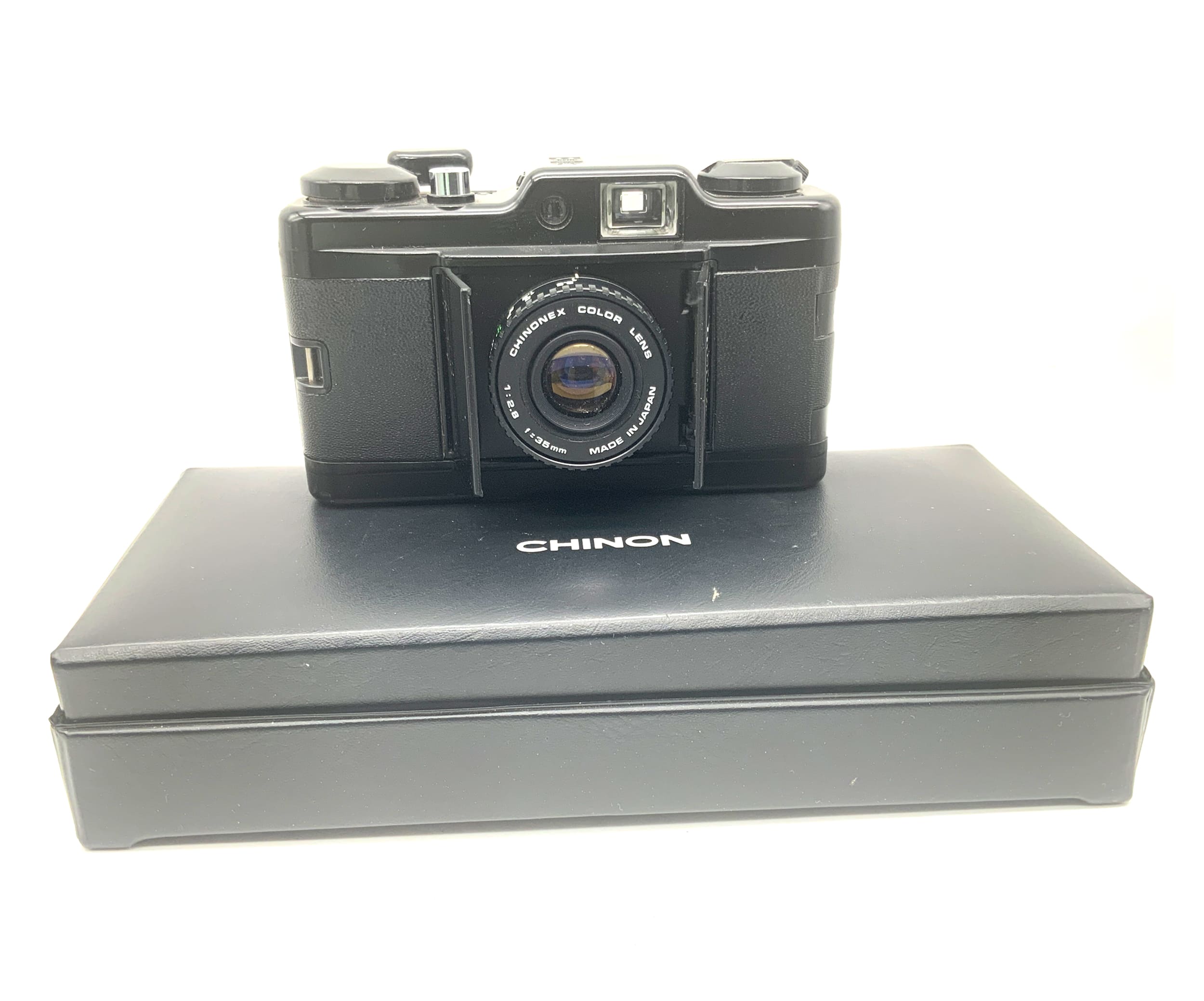 Chinon Bellami Sucherkamera mit Chinonex Color 35mm 1:2.9 Analogkamera