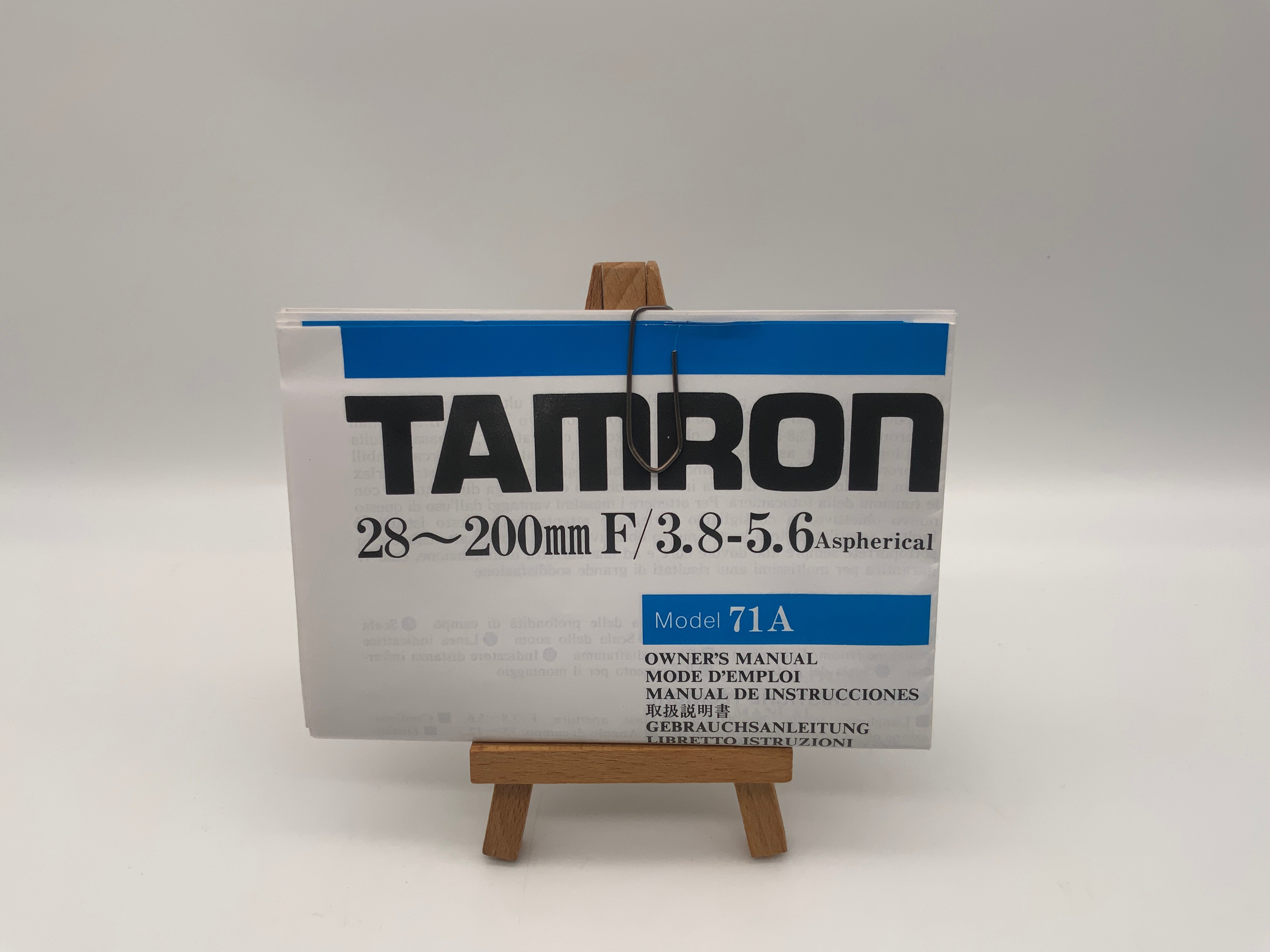 Tamron 28-200mm F/3.8-5.6 Aspherical Model 71A Bedienungsanleitung Deutsch