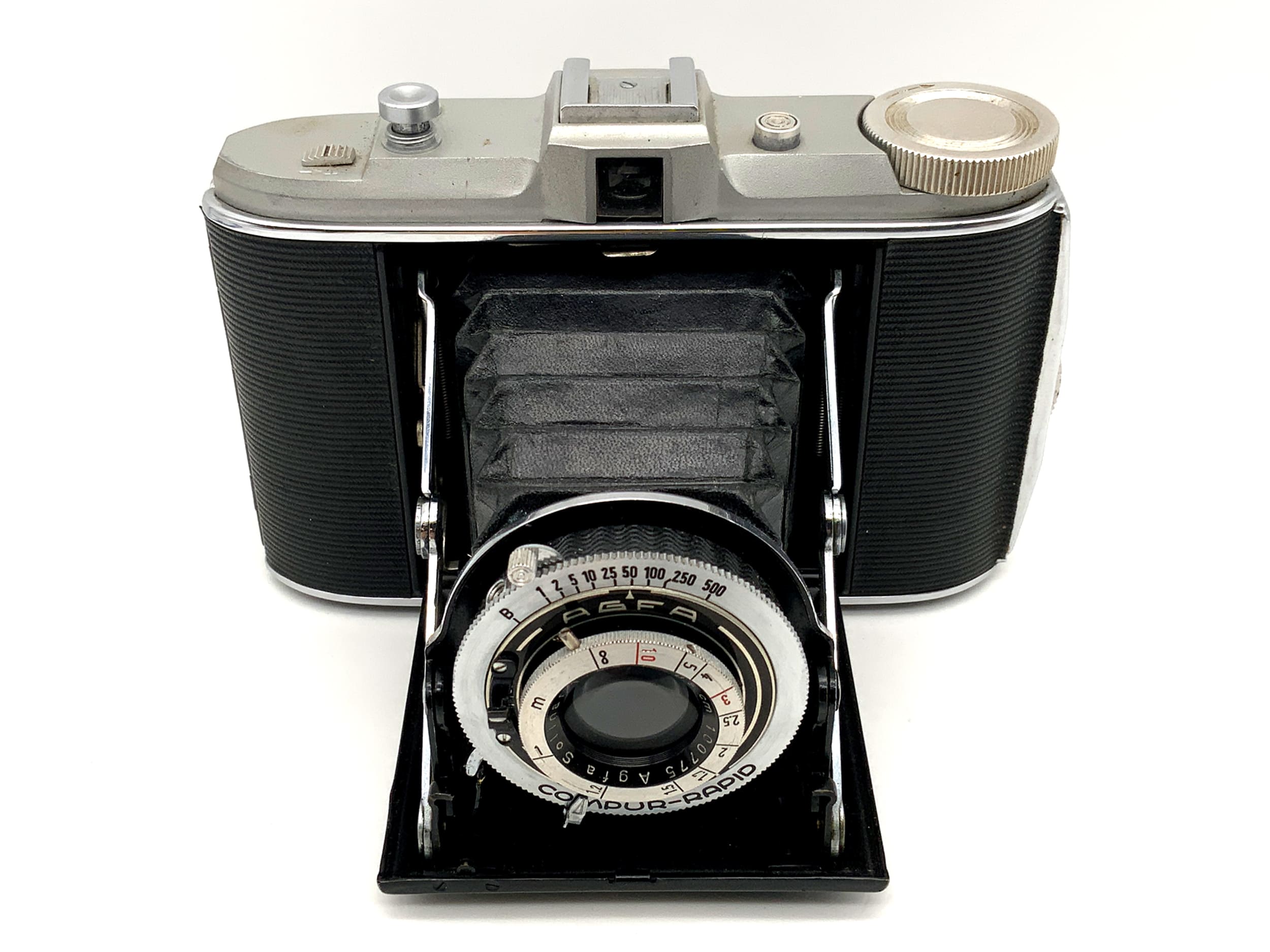 Agfa Isolette Klappkamera mit Solinar 1:4,5 8,5cm Compur-Rapid Analogkamera