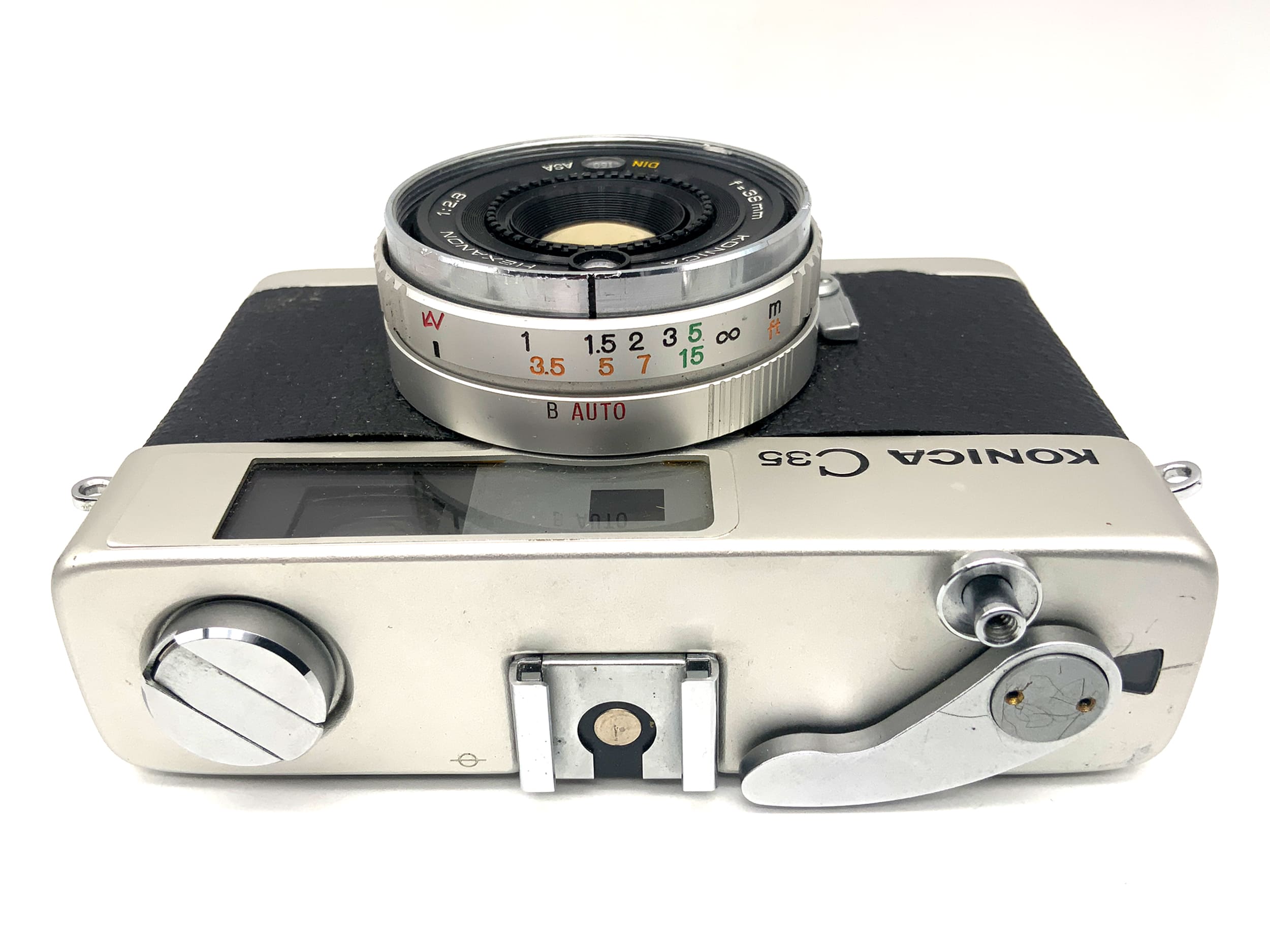 Konica C35 Messsucherkamera mit Hexanon 38mm 1:2.8 Kompaktkamera Analogkamera