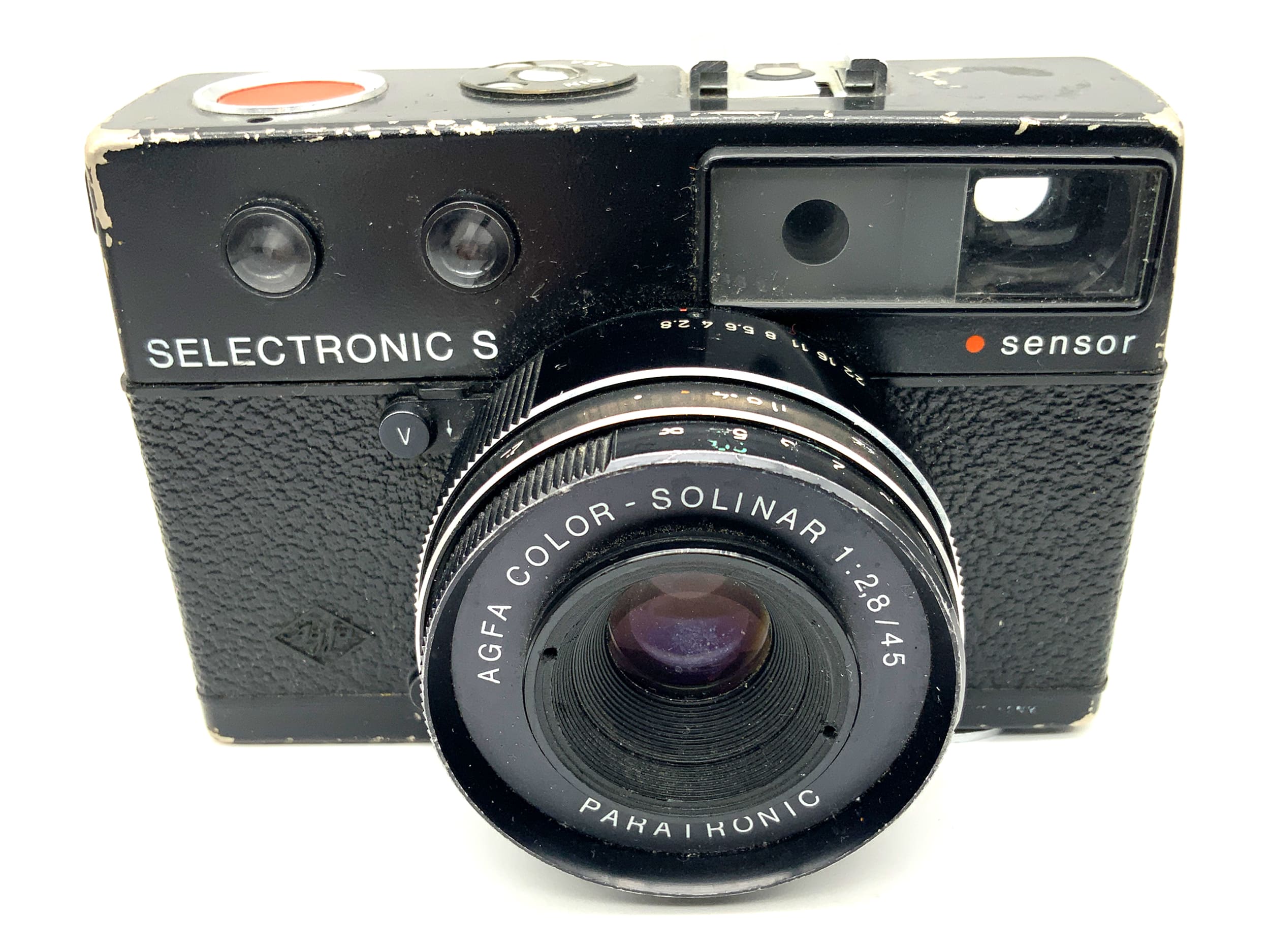 Agfa Selectronic S Sucherkamera mit Color-Solinar 1:2,8 45mm Sensor Analogkamera