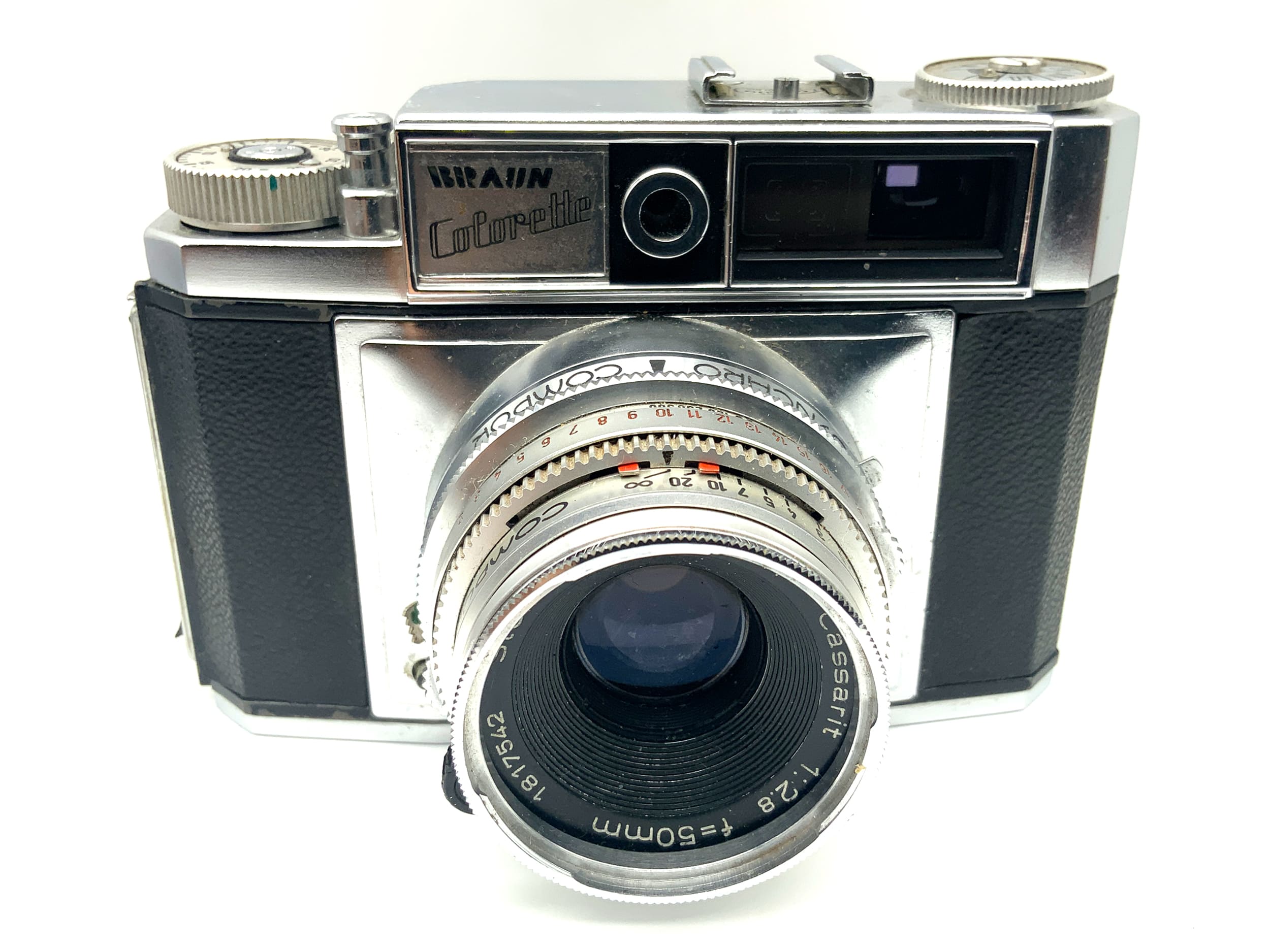 Braun Colorette Sucherkamera mit Steinheil Cassarit 1:2.8/50mm Synchro Compur