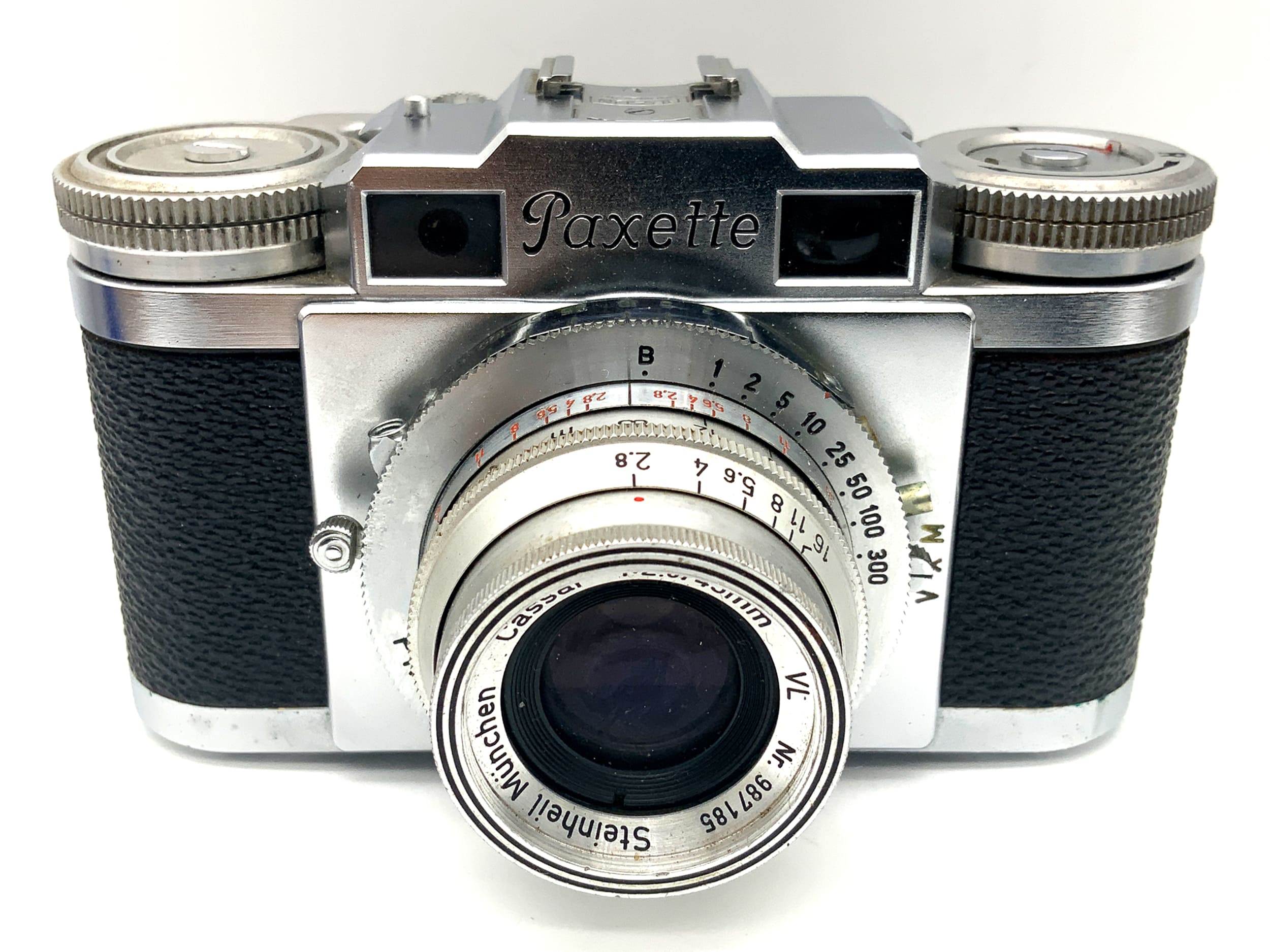 Braun Paxette Sucherkamera mit Steinheil Cassar 1:2.8/45mm VL Prontor-SVS