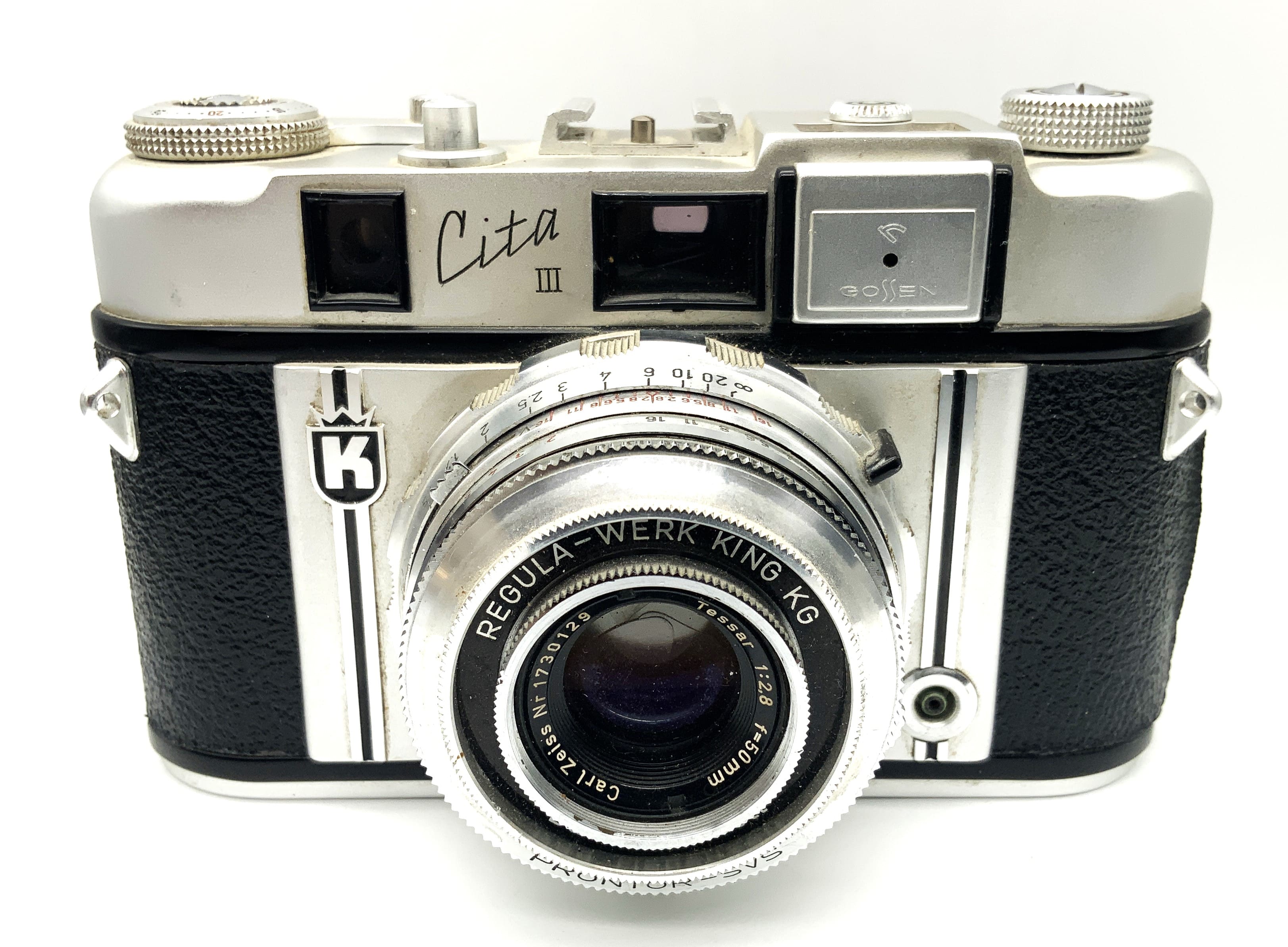 King KG Regula Cita III Sucherkamera mit Tessar 2.8/50 Prontor-SVS