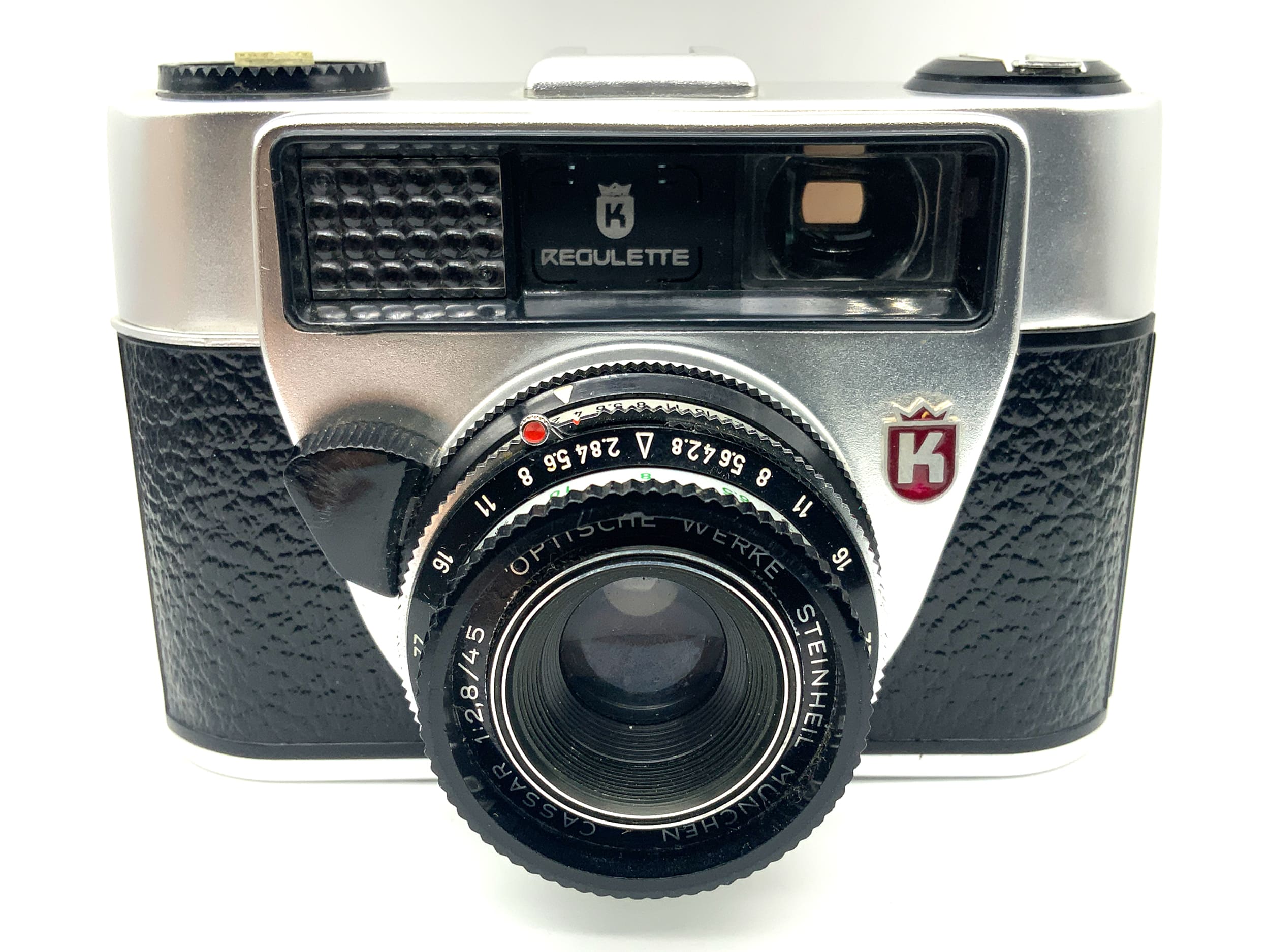 King KG Regulette Sucherkamera mit Steinheil Cassar 1:2.8/45 Prontor 300 S