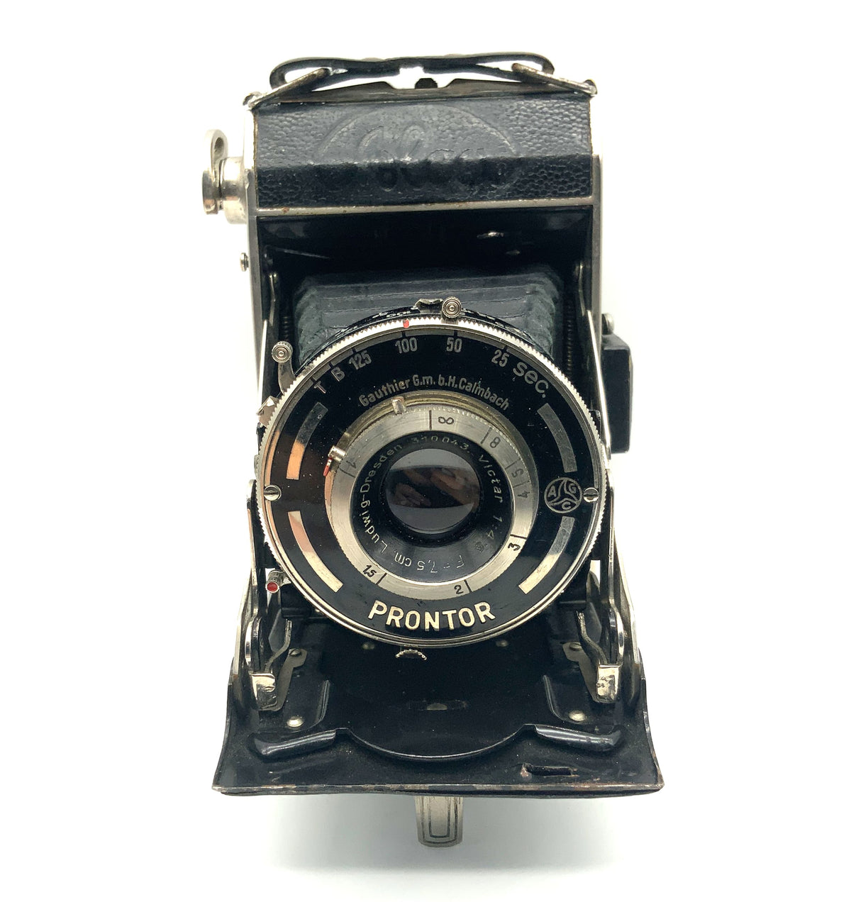 Appareil photo pliant Beier Alca-I avec objectif Victar 75 mm 1:4,5 Prontor (appareil photo analogique)