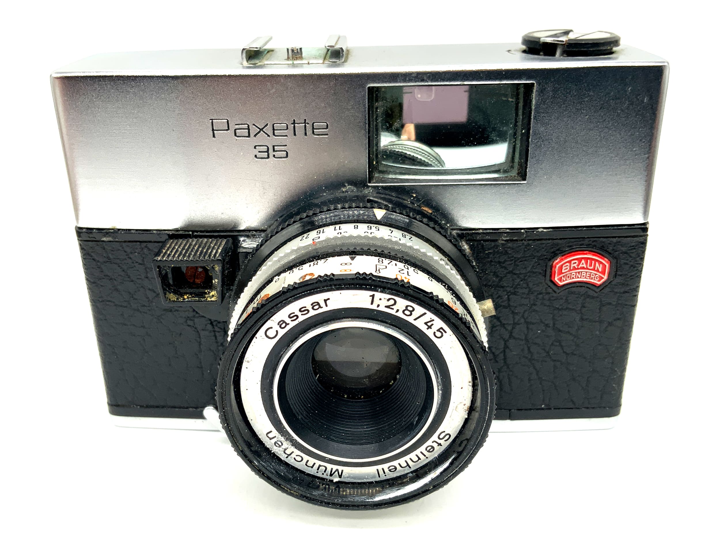 Braun Nürnberg Paxette 35 Sucherkamera mit Cassar 45mm 1:2.8 Prontor 125