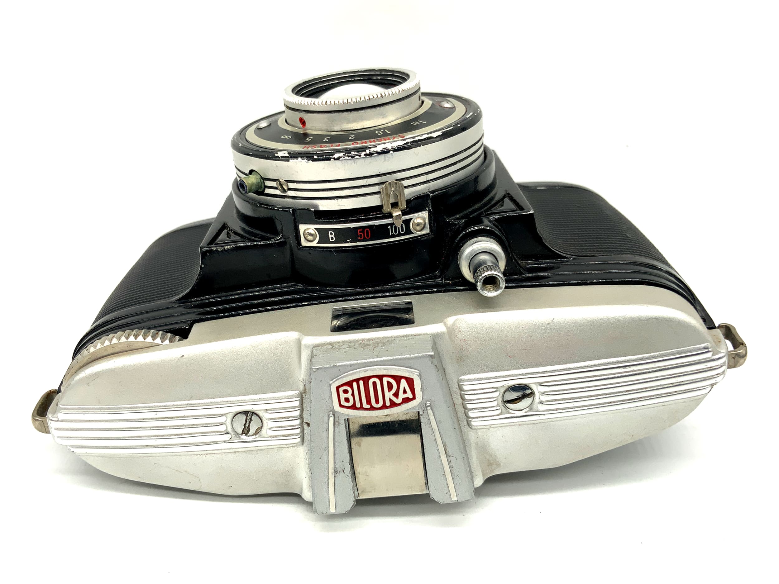 Bilora Bella Sucherkamera mit Achromat 1:8 Synchro Flash Analogkamera
