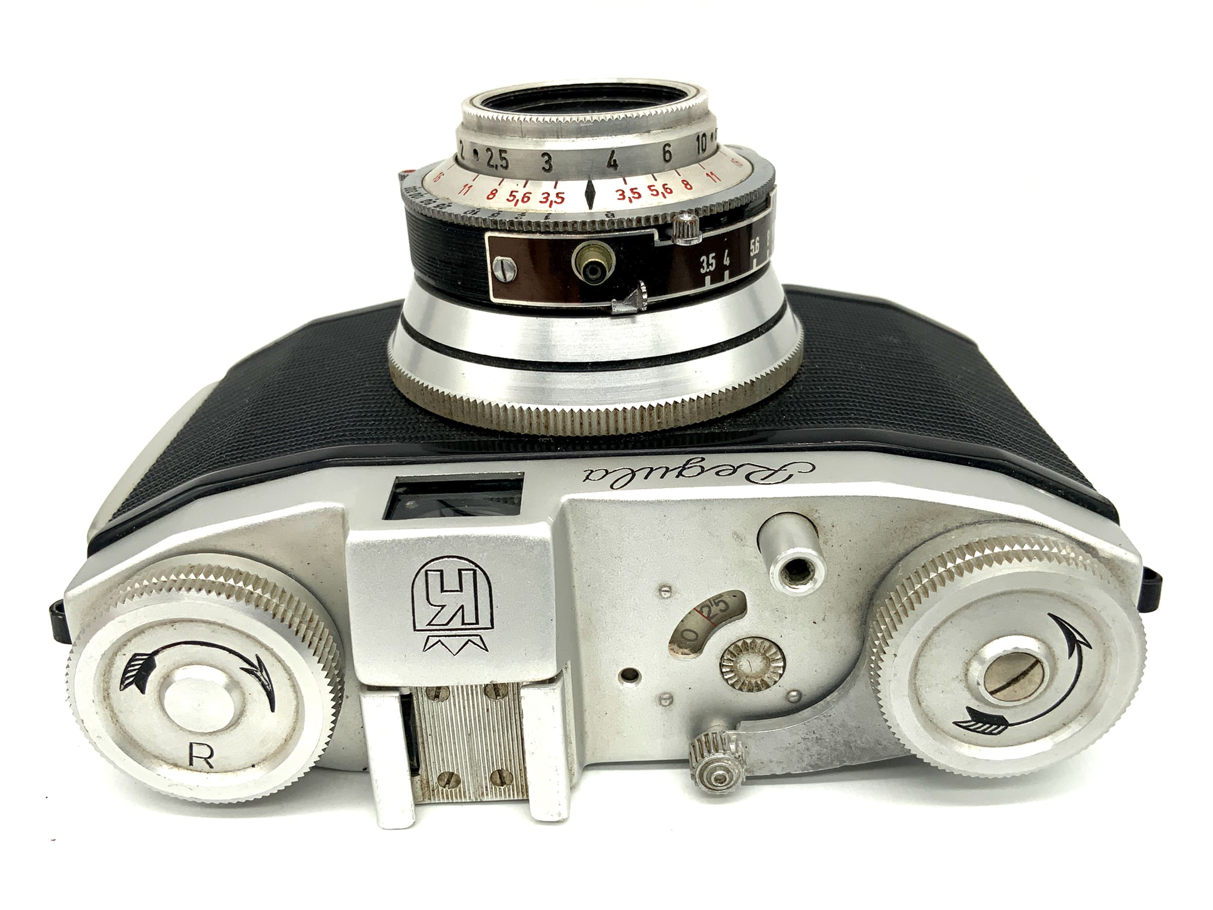 King KG Regula II Sucherkamera mit Regulon 1:4.5/50 red C Prontor-S Analogkamera