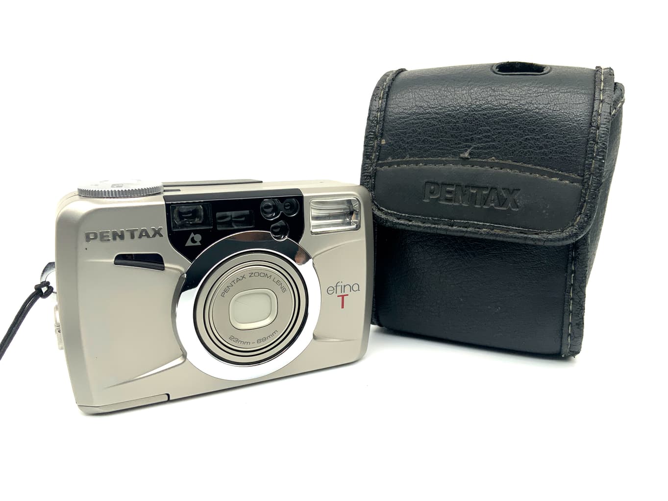Pentax Efina T Point&Shoot mit 23-69mm Pentax Zoom Lens mit Tasche Analogkamera