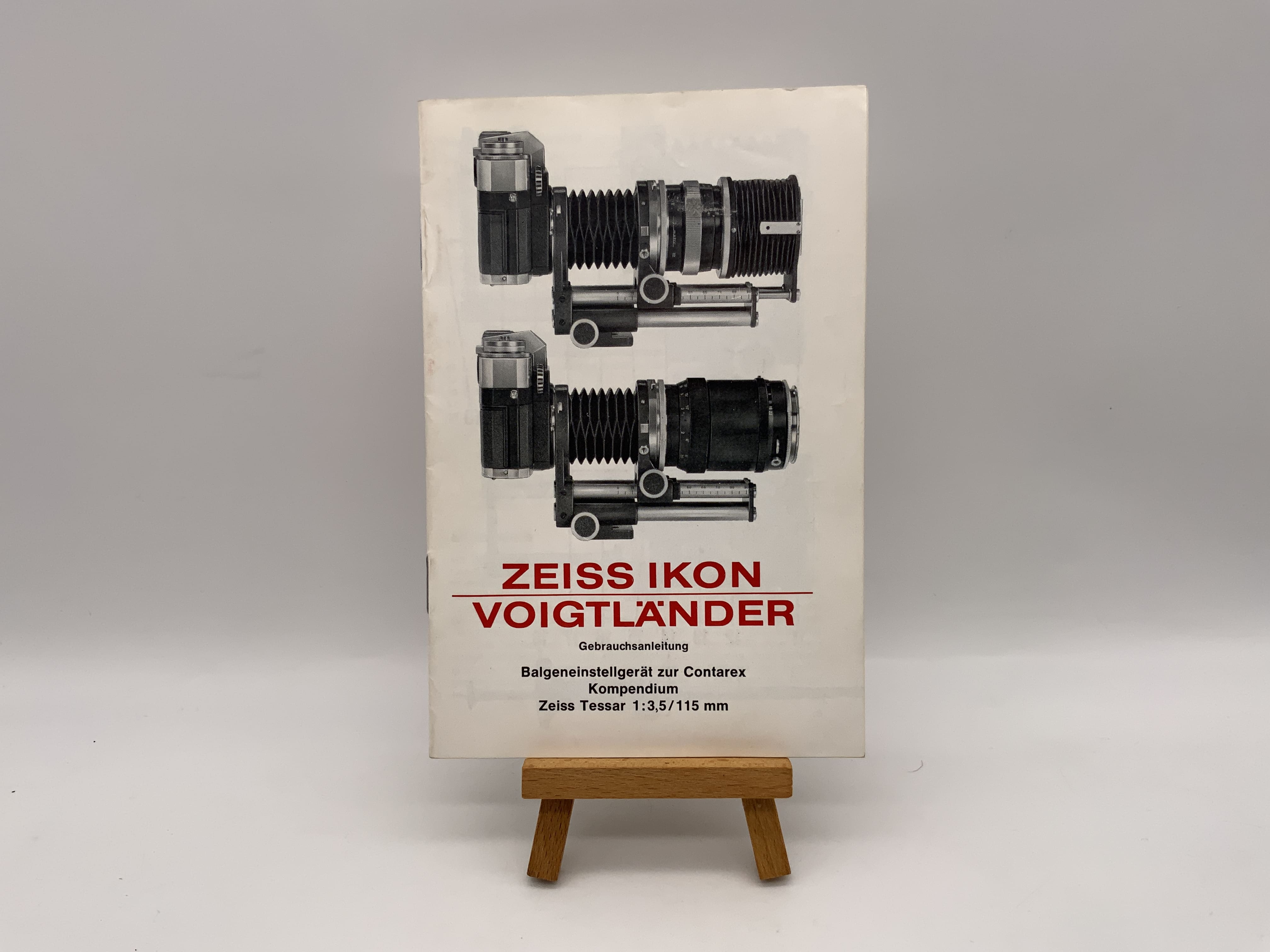 Zeiss Ikon Balgeneinstellgerät zur Contarex Zeiss Tessar 1:3.5/115mm Deutsch