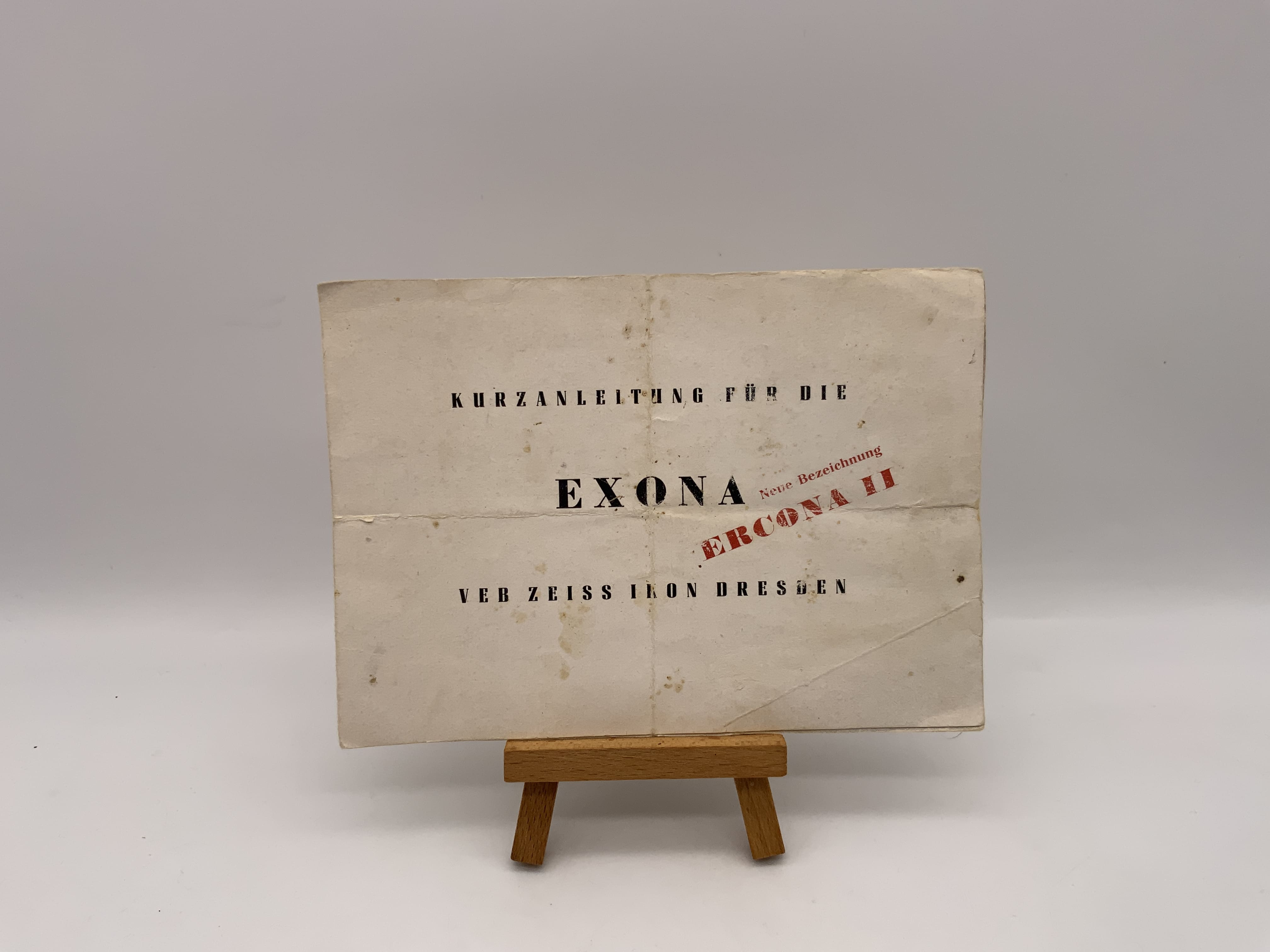 VEB Zeiss Exona Kurzanleitung Bedienungsanleitung Deutsch